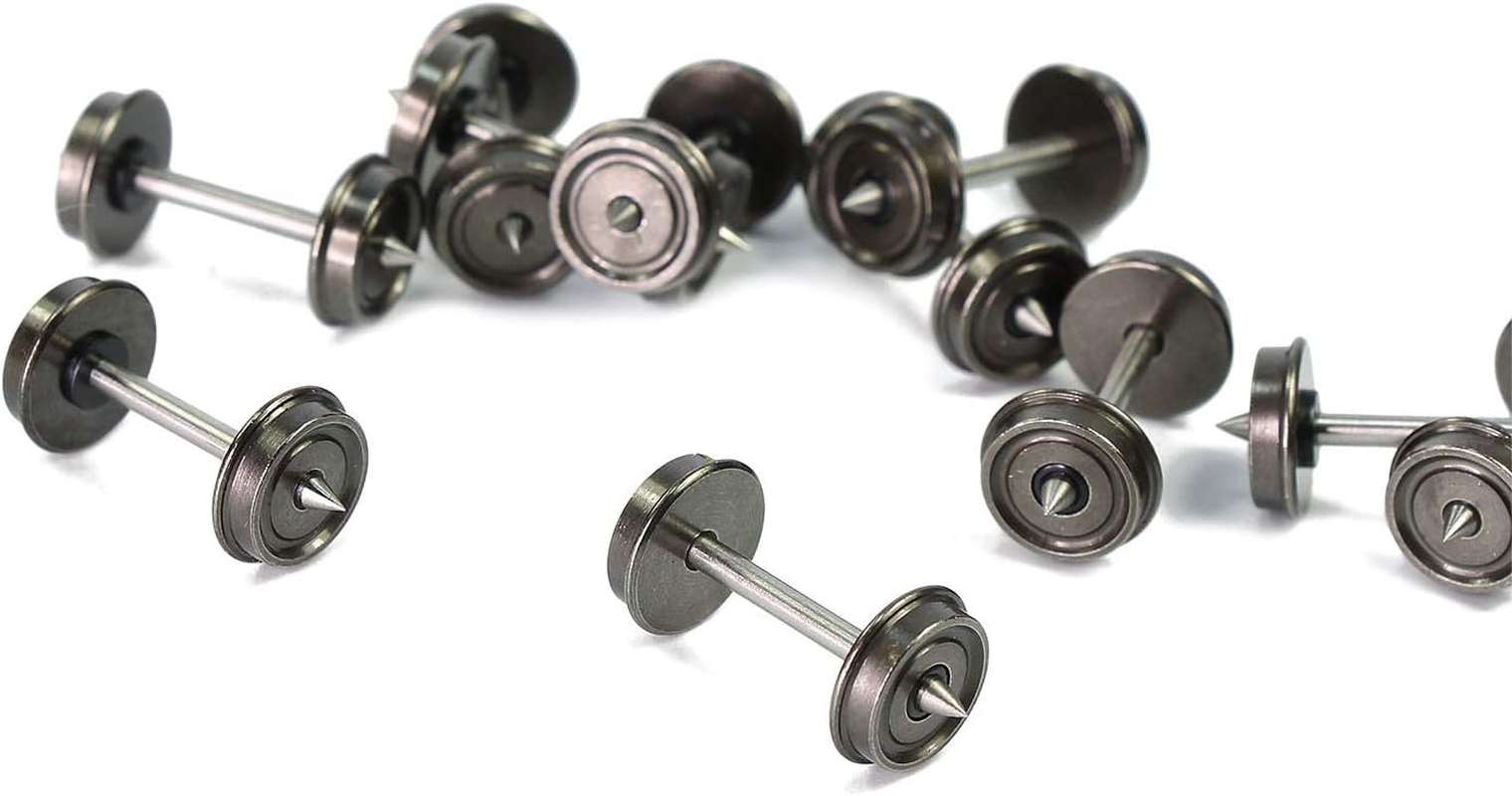 24Pcs HO Scale 1:87 33'' Metal Wheels for Model Train DC Wheel Set New C8725