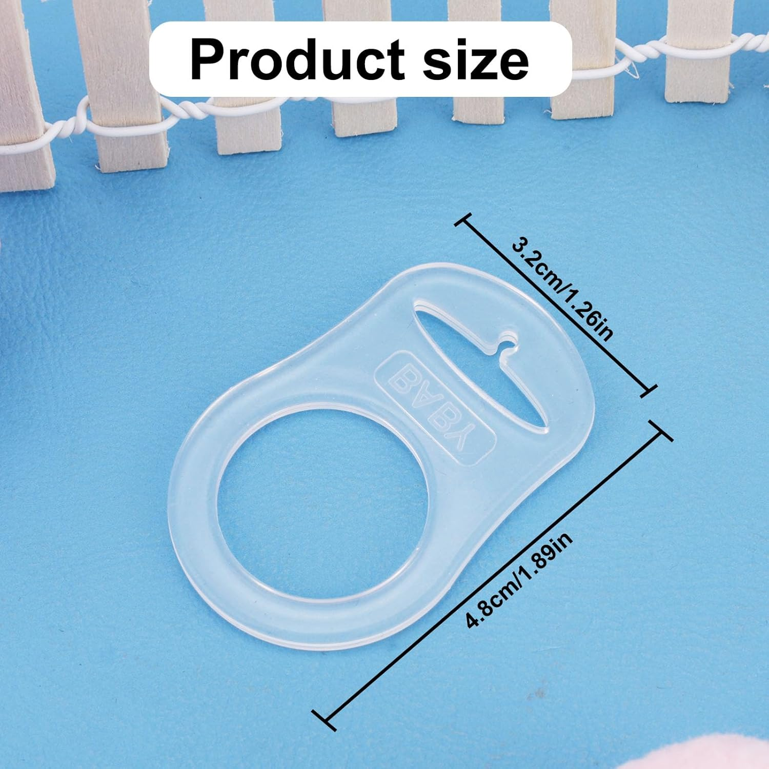 10Pcs Baby Nipple Clips Adapter Rings, Premium POM Holder Clips Newborns Universal Fit for Nipple Holder & Dummy Soother(Transparent)