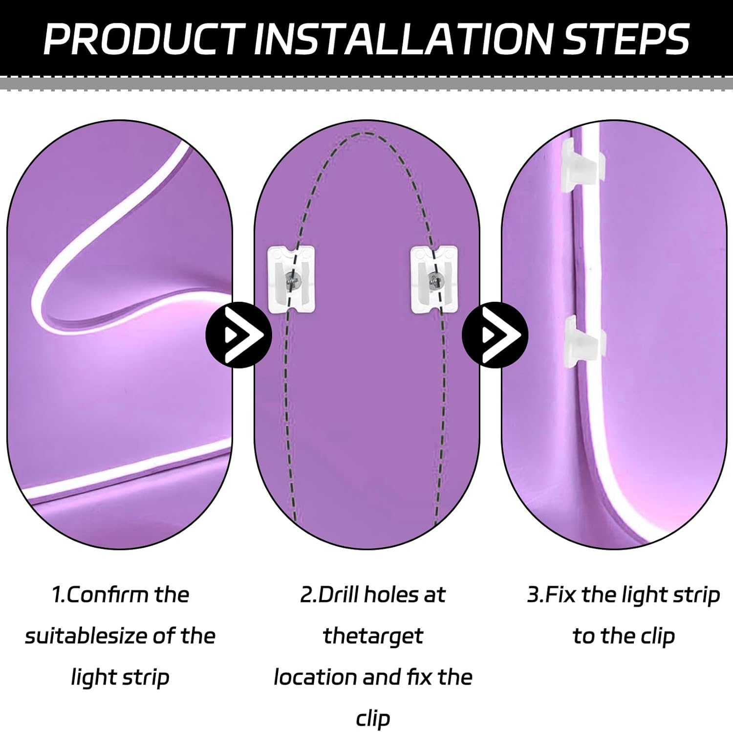 Pack of 50 Waterproof LED Light Strip Clips, LED Strip Holder, LED Strip Holder, Mounting Clamps, Suitable for 5 Mm to 6 Mm Silicone Waterproof LED Light Strips, Translucent image number 2