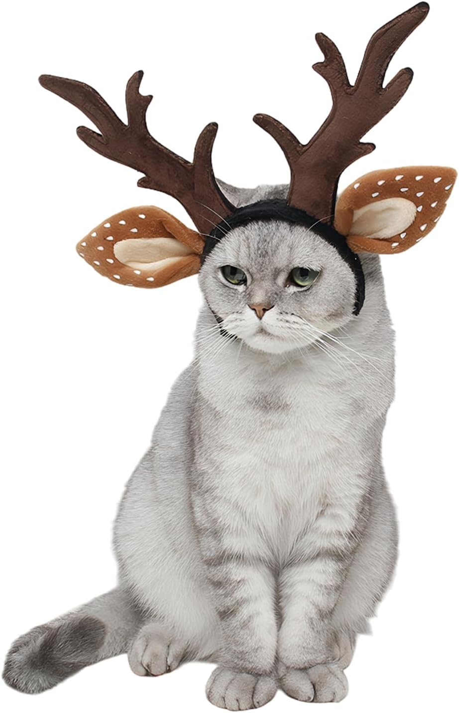 Pet Headdress Reindeer Antlers Headband Cat Dog Christmas Headband Adjustable Deer Antlers Hair Band Christmas Pet Costume for Cats, Dogs image number 6
