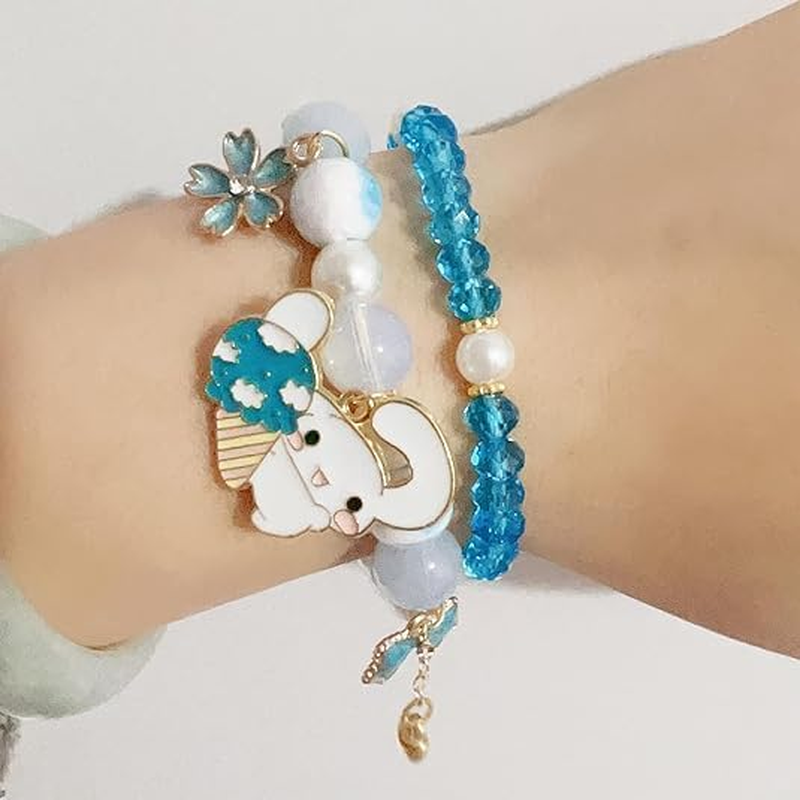 Cinnamoroll,Sanrio Cinnamoroll,Cinnamoroll Jewellery,Kawaii Bracelets Crystal Beads,Crystalbracelet for Women image number 1