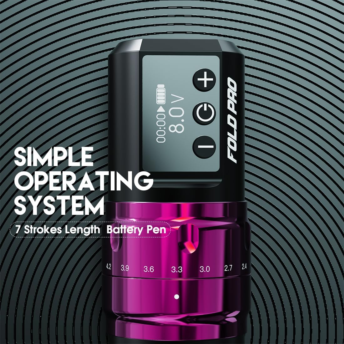 Mast Tattoo Gun Pen Machine, Fold Pro Cordless Year of Dragon Edition Tattoo Machine Gift, Power Motor by Mcore-C3 (Pink)