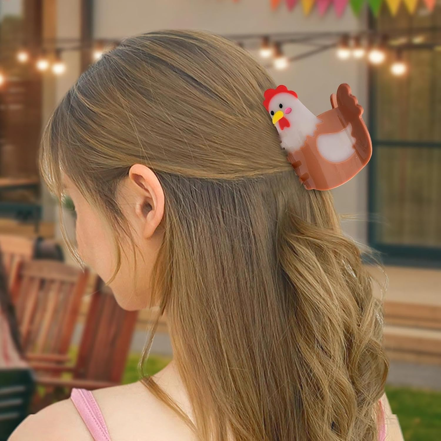 Hen Hair Claw Clips - Cute Animal Hair Clip - Animal Barrettes for Girls, Big Claw Barrettes Fashion Clamp for Women image number 3