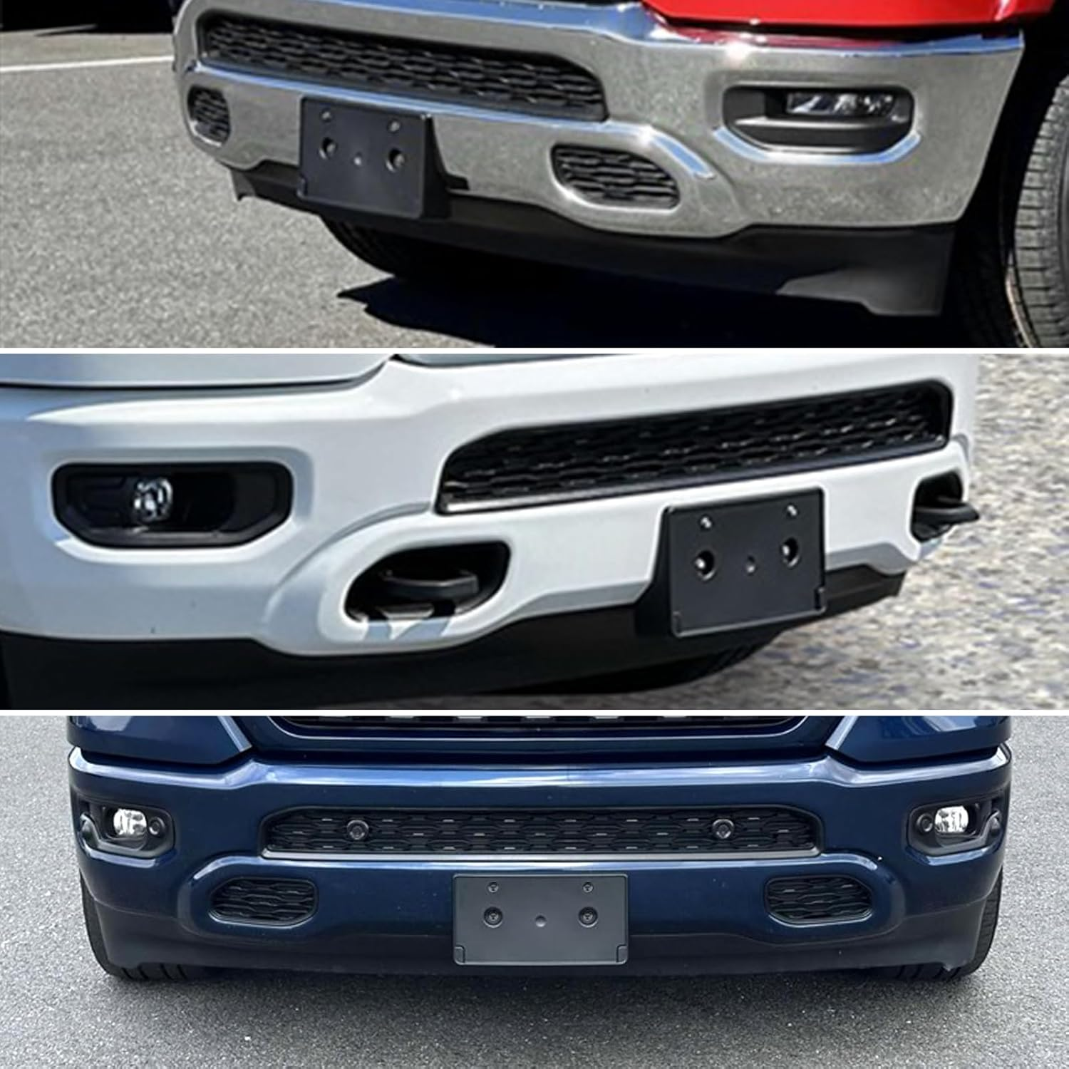 Baceyong Front License Plate Bracket Compatible with Dodge Compatible with RAM 1500 2019-2022 Front License Plate Bracket Part Number: 68274215AE, CH1068151, 15653775, 68274215AD image number 3
