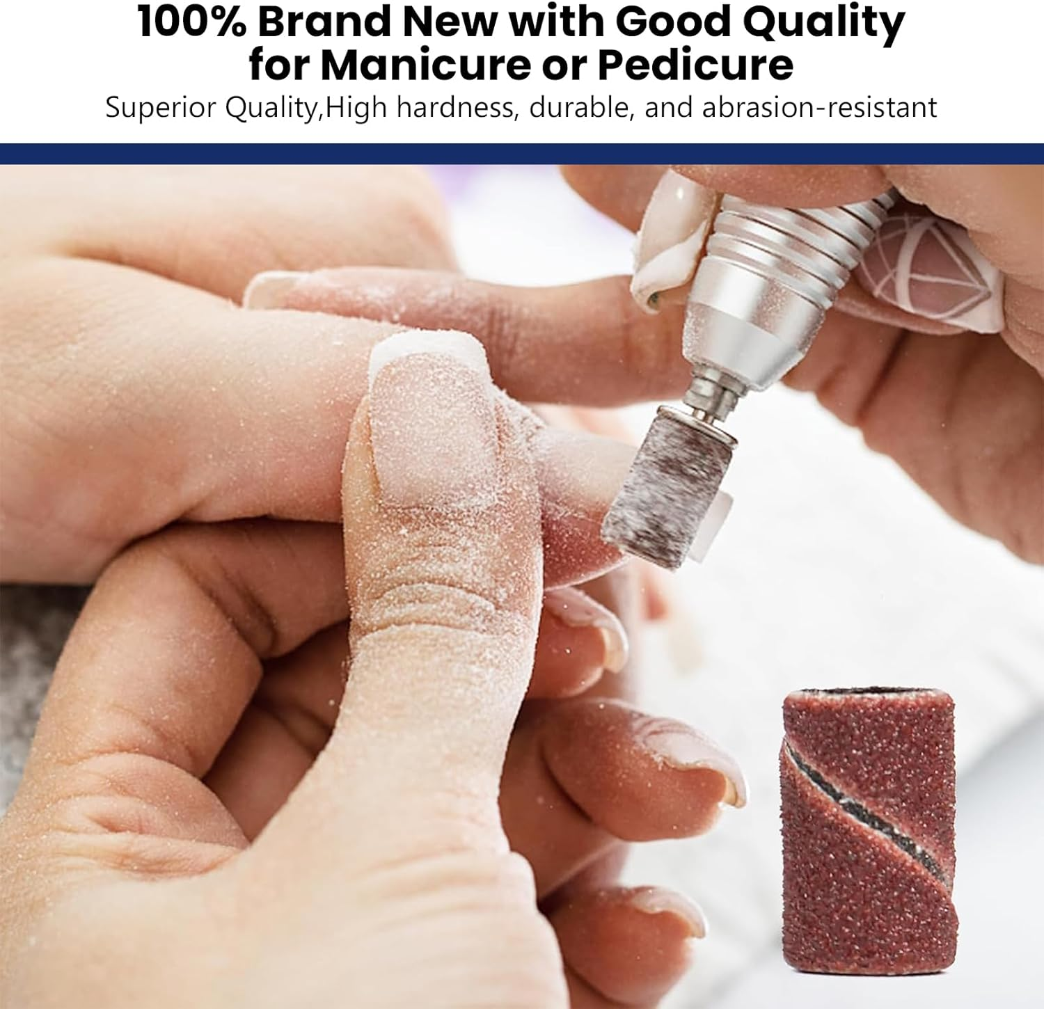 100 Pcs Nail Drill Bits Sanding Bands for Nail Drill 180 Fine Grit Nail File Sanding Bands - Nail Drill Bits and Nail Supplies to Stock Your Nail Tech Supplies with Tools image number 3