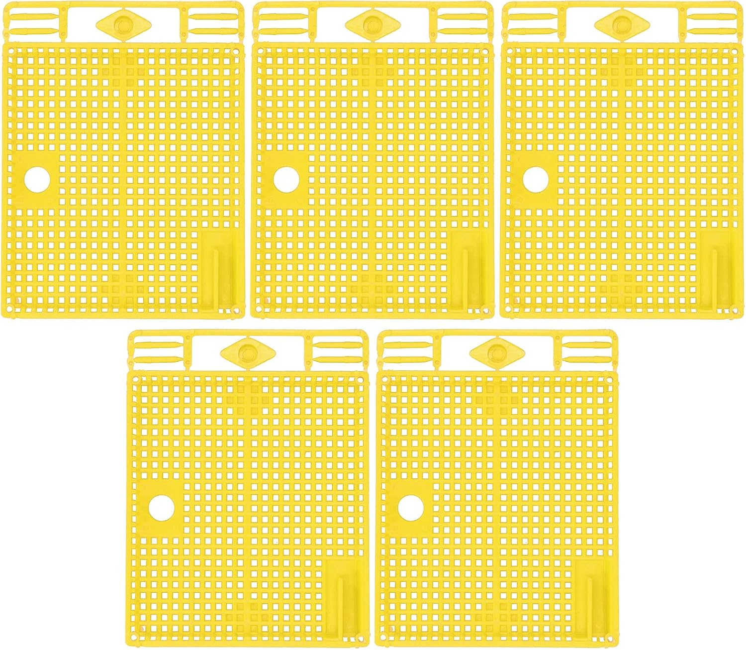 Queen Bee Cage 5 Pack Reusable Plastic Queen Isolator Beekeeping Tool Set for Hive Management Bee Colony Control and Queen Introduction Beekeeping Equipment (Yellow) - Green image number 4