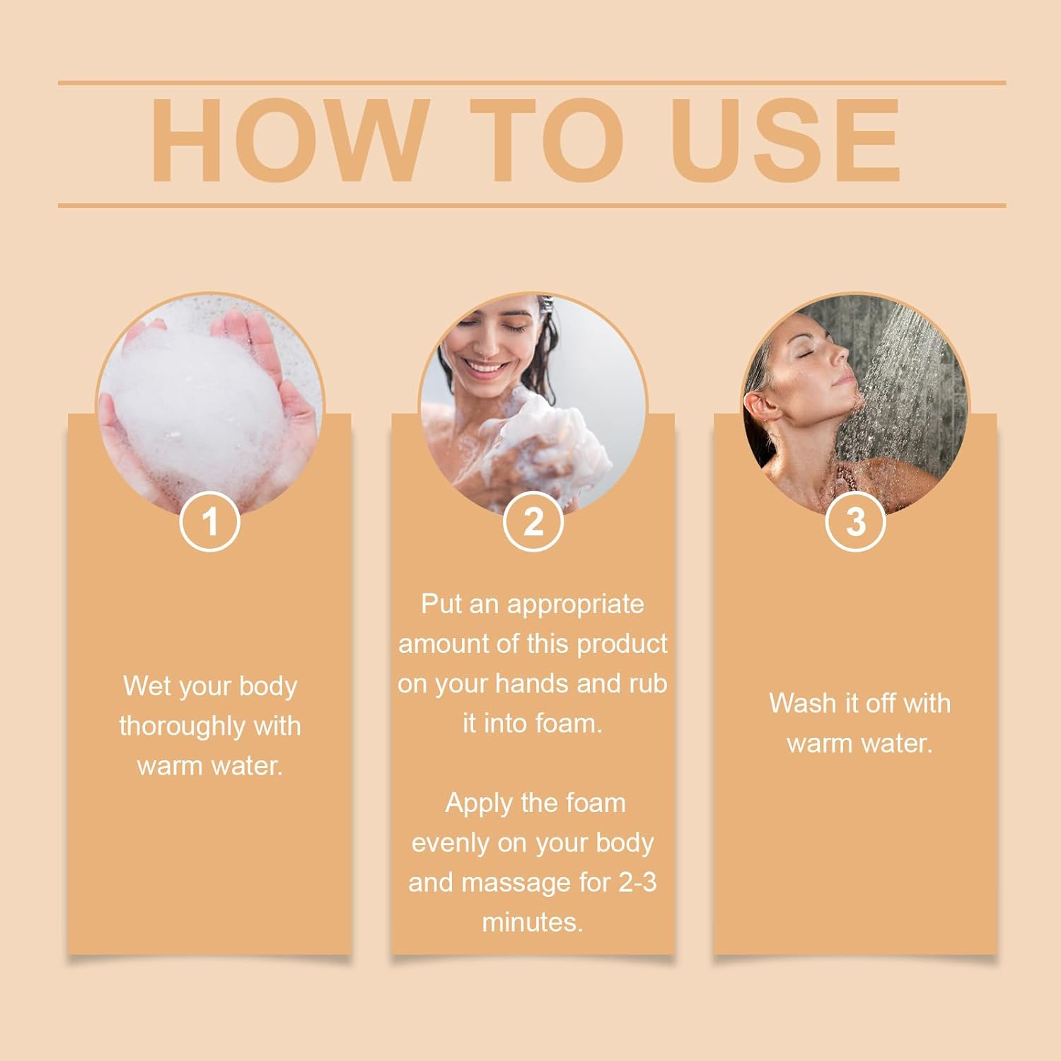 Persimmon Body Wash for Body Odor Control, Nonenal Eliminator for Old People Smell, Strong Odor Remover & Deodorizing Shower Gel, Purifying Cleansing Wash for Women & Men,Long Lasting Freshness (4Pcs) - 3Pcs image number 6