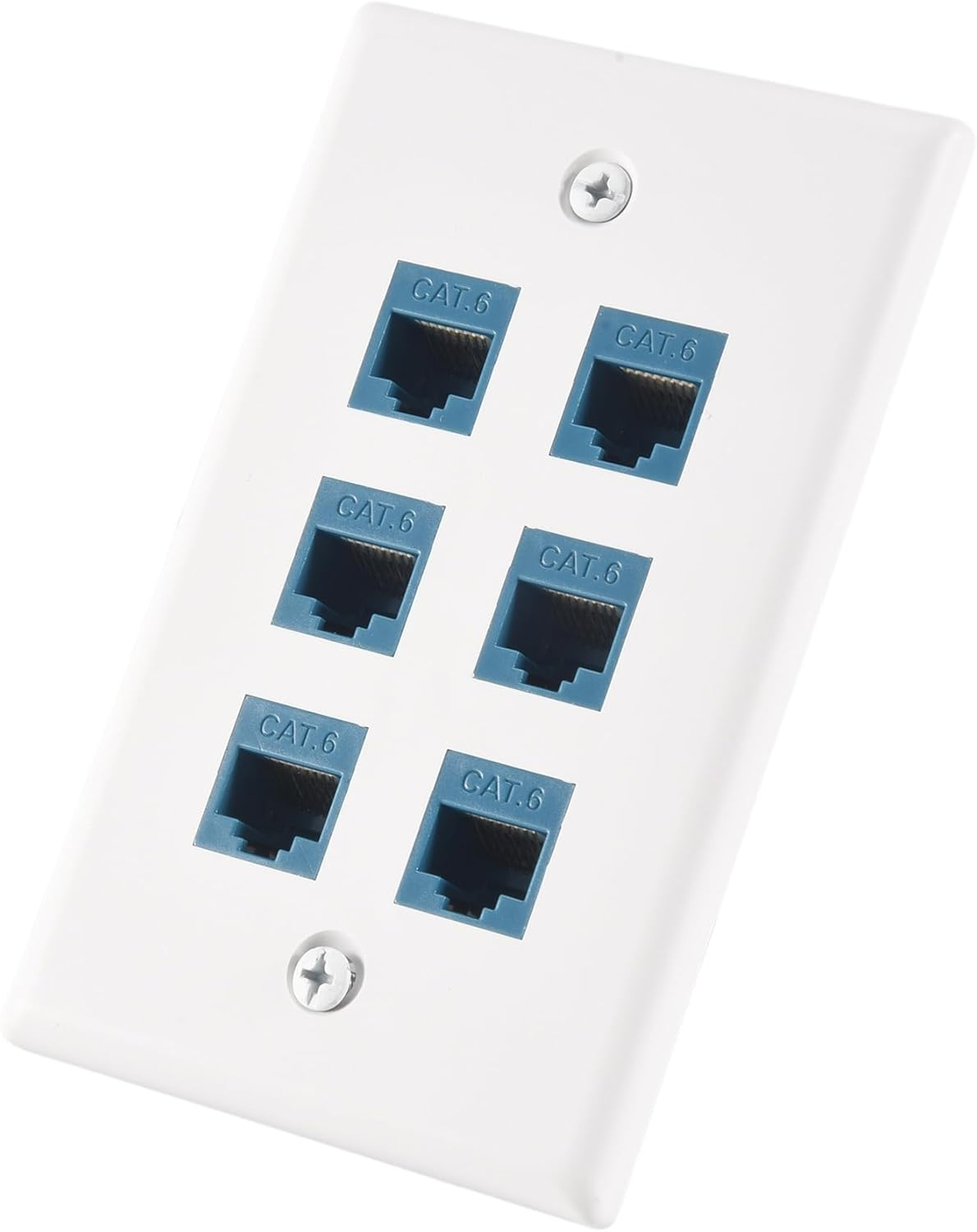Cat 6 Ethernet Wall Plate 6 Port,Ethernet Wall Plate Female-Female Removable Compatible with Cat7/6/6E/5/5E image number 3