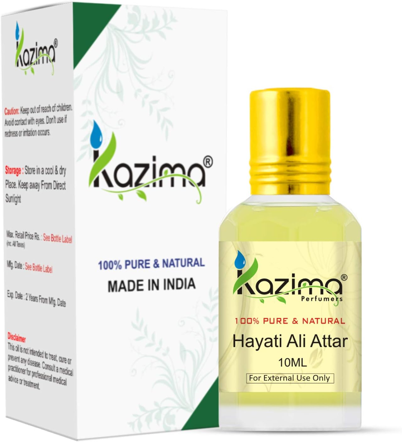 KAZIMA Hayati Ali Attar Perfume for Unisex - Pure Natural Undiluted (10Ml) image number 1