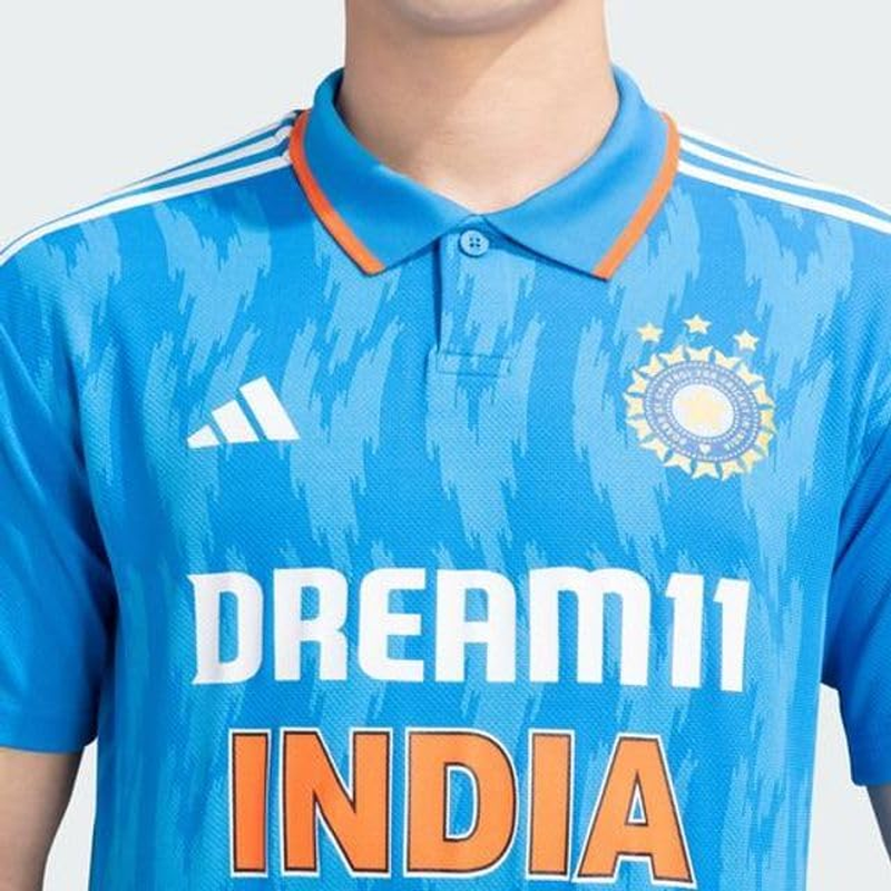 Adidas Dream 11 India Cricket ODI Fan Jersey (US, Alpha, X-Large, Regular, Regular) Bright Blue image number 5