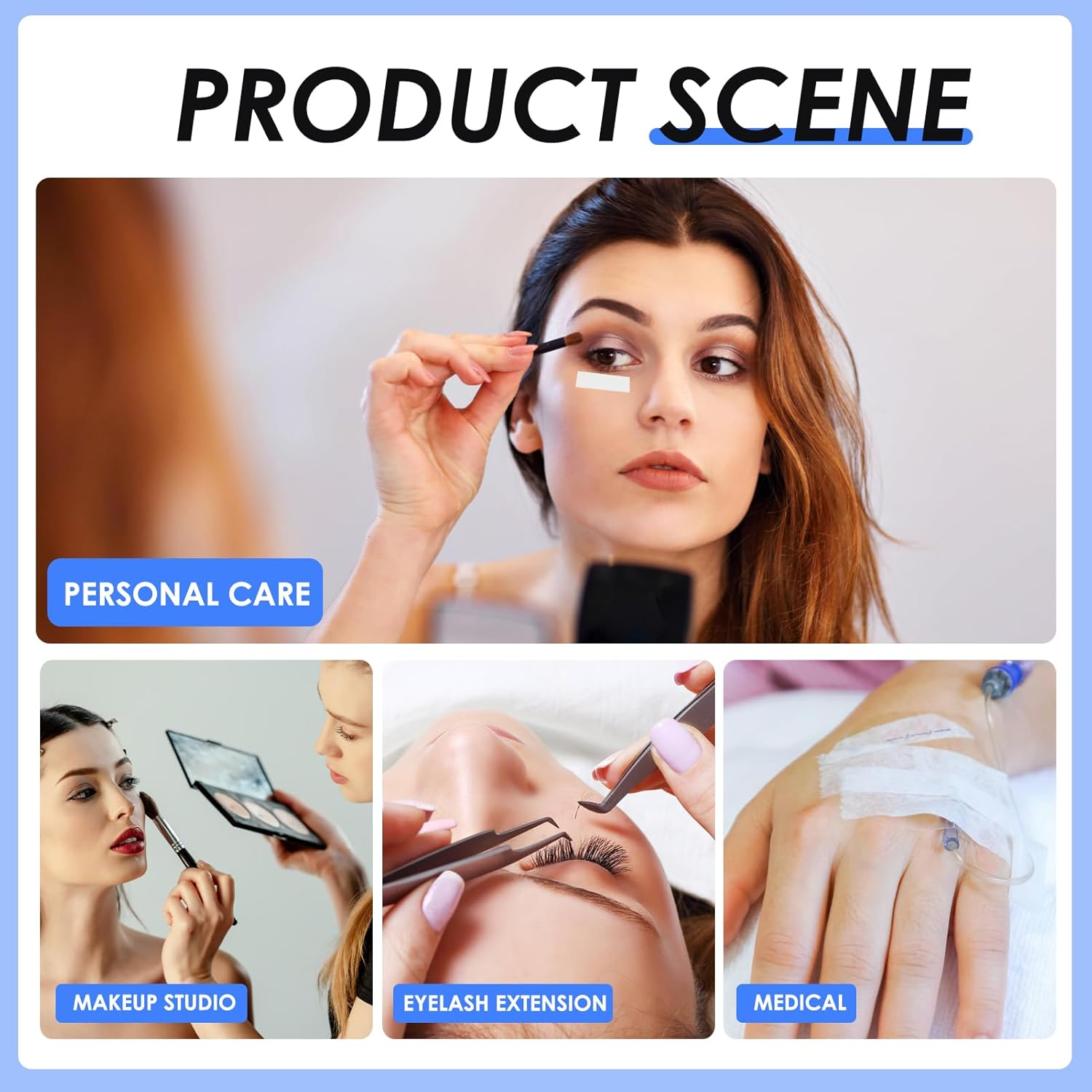 4 Rolls PE Micropore Medical Paper Tape Roll 1.25Cm X 9.14M, Micropore Surgical Tape for Wound Dressings Eyelash Extension Injuries Swelling Sports (White) image number 6