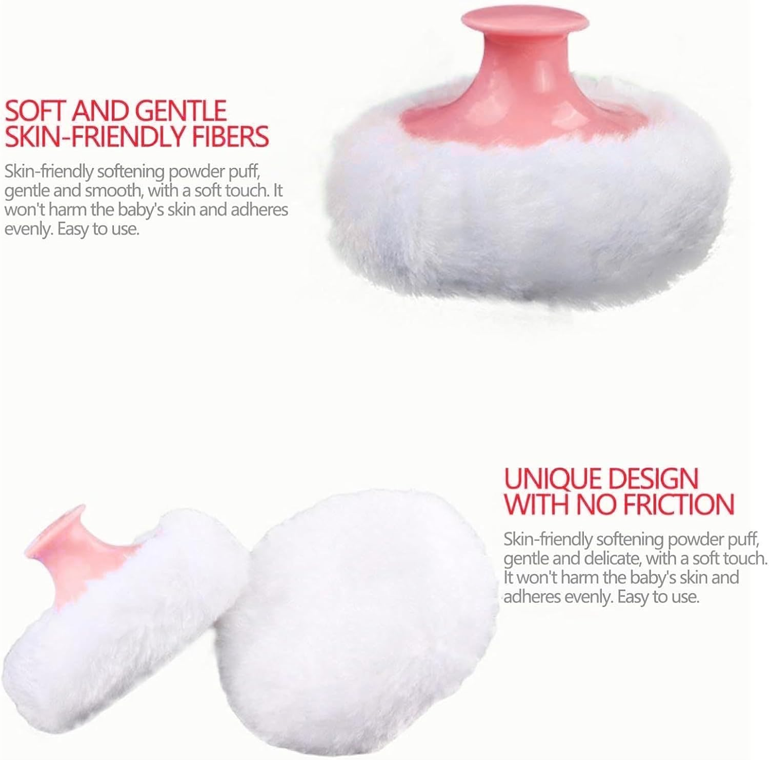 Baby Powder Puff and Container Travel - Baby Loose Powder Puff - Sponge Storage Case for New Parents Babysitters Pediatric Nurses Nursery Bath Time Travel Caregivers Home image number 2