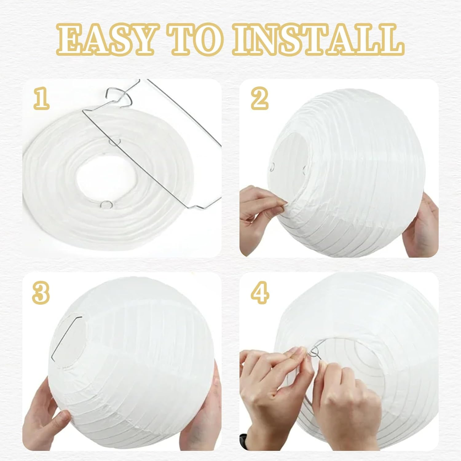 Pack of 2 20 Cm Lanterns, White, Paper Lampshade, Paper Lantern, Paper Lantern, Lampshade Paper round for Creative DIY Projects, Party, Garden, Wedding Decoration, Hot Balloon Decoration for Birthdays