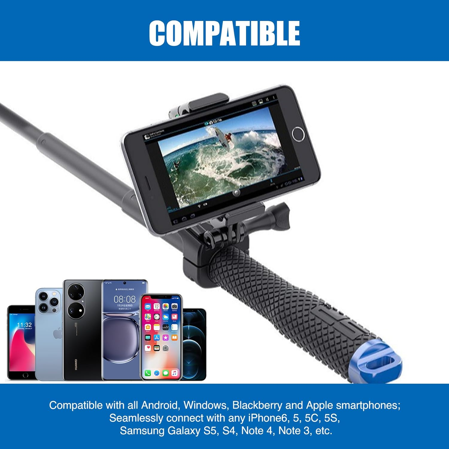 Eforlike 2 Pack Universal Smartphone Holder W/Gopro Style Mount Attachment for Any Phone. Connect Your Phone or GPS to Any Gopro Mount. Compatible with Iphone, Samsung, Google, Tomtom, Etc. image number 4