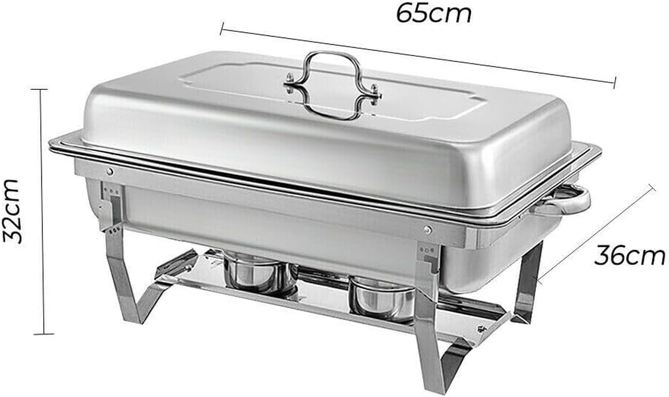 9L Chafing Dish Buffet Catering Food Warmer Pan Multifunctional Stainless Steel Dinner Plate Tray Set Buffet Server for Parties, 3X3L Trays Food Pan with Lid image number 4