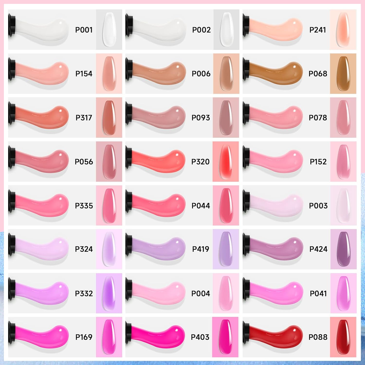 Morovan Poly Gel Nail Colors: 48 Color Poly Eextension Gel Nail Kit with Pure and Glitter Poly Nail Gel for All Season Poly Gel Nail Trendy Nail Art Design image number 1