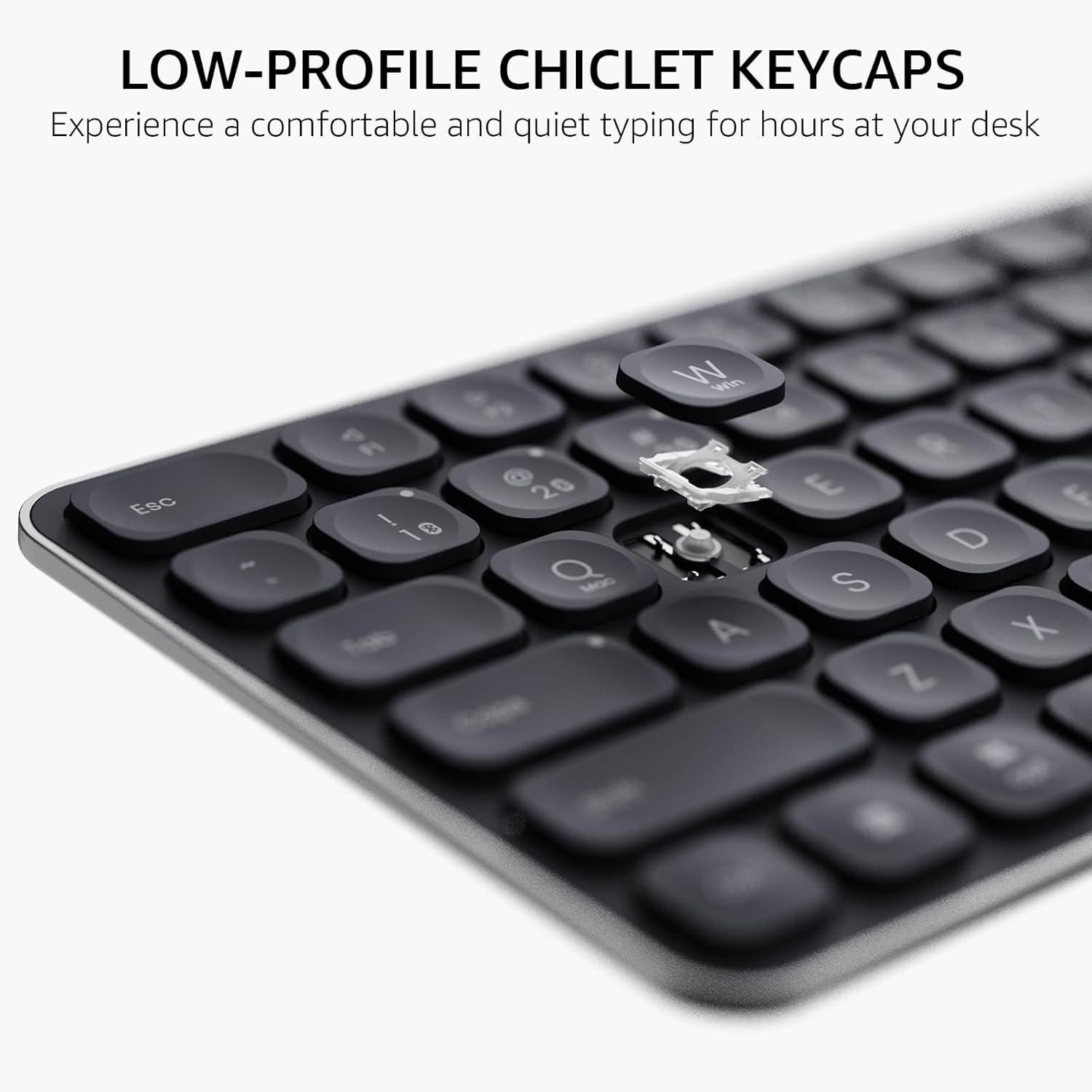 Rapoo 9010M Multi-Device Keyboard and Mouse Combo, 2.4Ghz/Bluetooth 5.0/4.0 Wireless Keyboard & Mouse Set for Windows/Mac/Linux/Chrome, Support 4 Devices, Low-Profile Silent Click, Battery Powered image number 6
