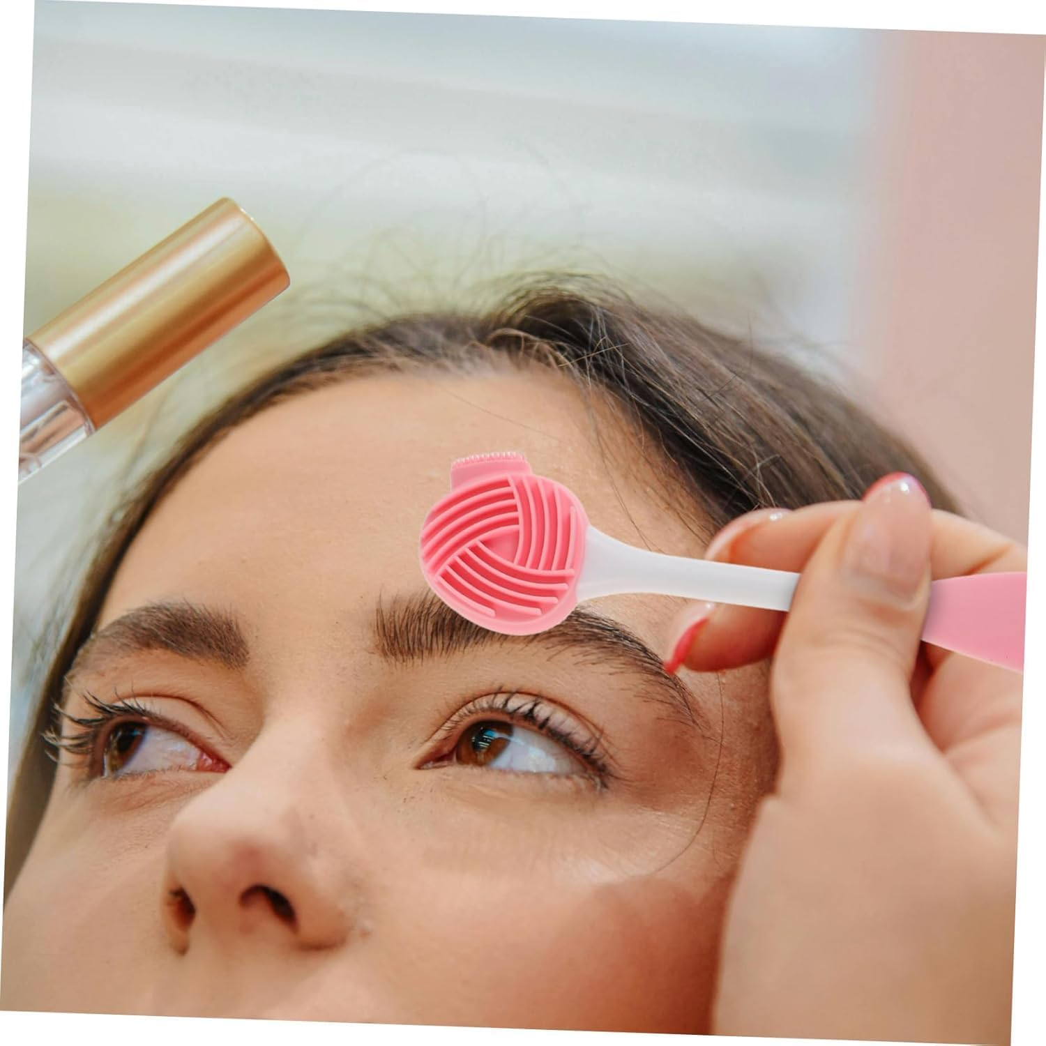 Yangshengyi Silicone Face Scrubbers Face Mask Brushes, 2Pcs Silicone Facial Cleansing Brush with 3 Designs, Face Mask Brush Face Mask Applicator Exfoliating Lip Brush Facial Cleansing Brushes with Bristles image number 3