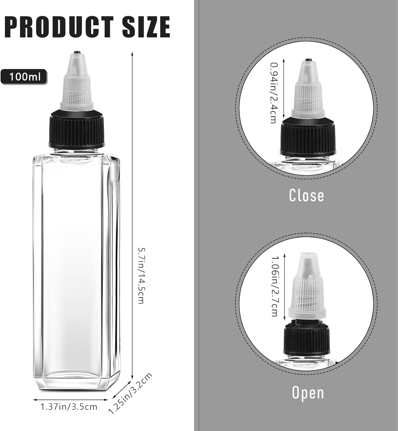 8 Pcs Oil Squeeze Bottles 3.4 OZ Empty Bottles with Twist Top Cap Plastic Liquid Condiment Container Leak-Proof Dispensing Bottles for Oil Soy Sauce Vinegar Syrup Ketchup image number 5