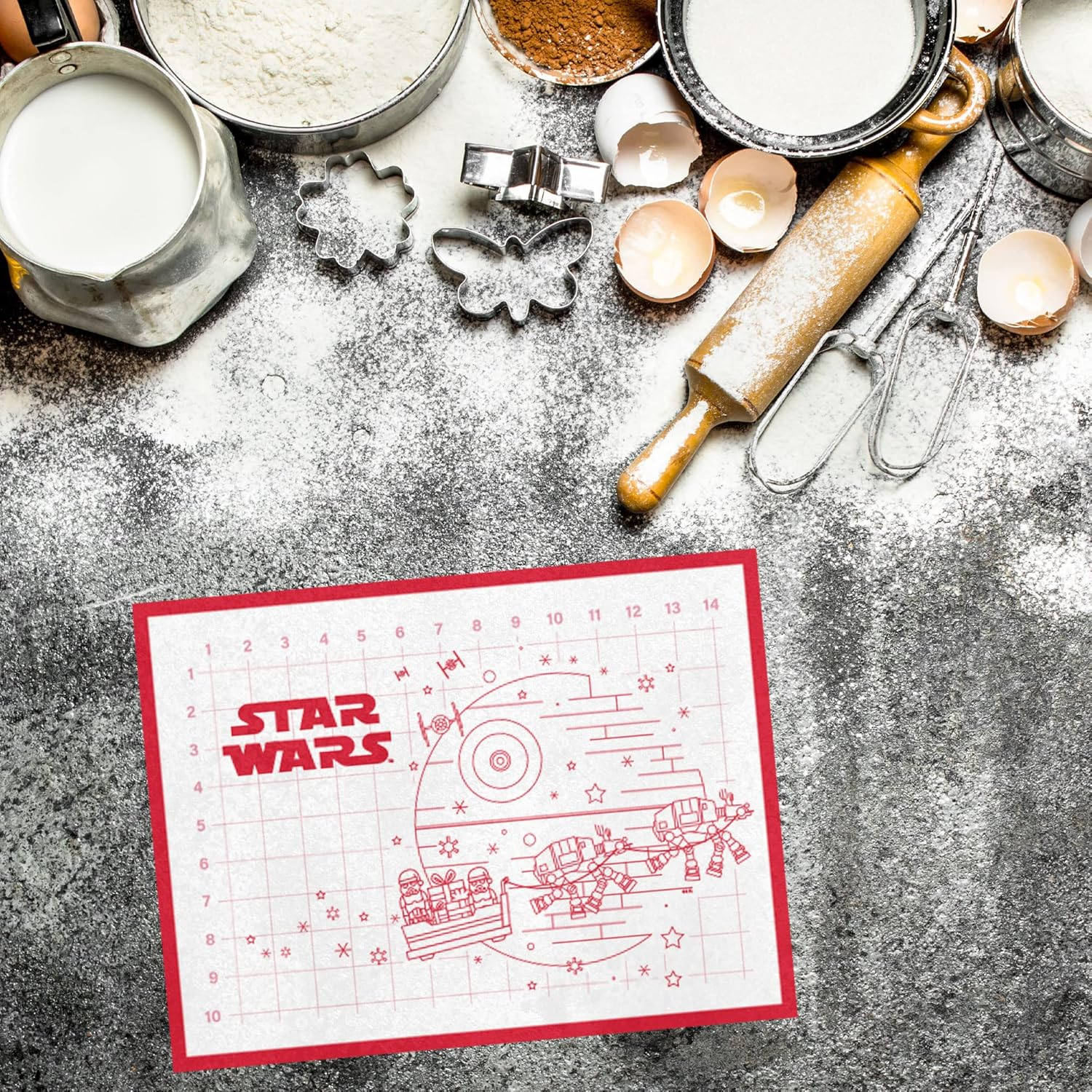 Open Road Brands Disney Star Wars Death Star Silicone Mat for Holiday Baking or Christmas Crafting image number 5
