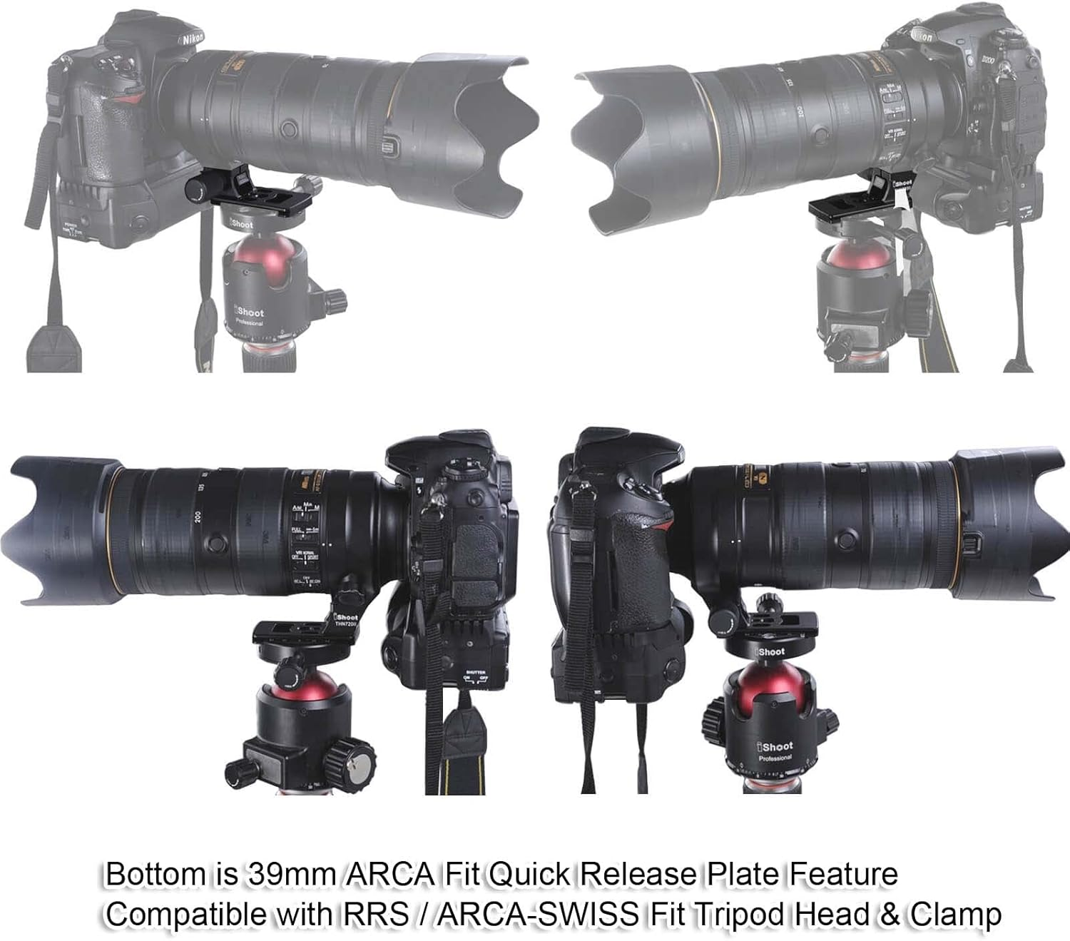 Ishoot Metal Replacement Base Foot Stand Adapter for Nikon AF-S 70-200Mm F/2.8E FL ED VR Lens Tripod Mount -Bottom Is Camera Quick Release Plate Feature image number 2