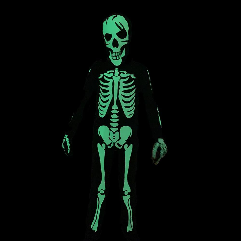 Kids Skeleton Costume Glow in the Dark Skeletons Halloween Skeleton Costumes for Boys and Girls image number 6