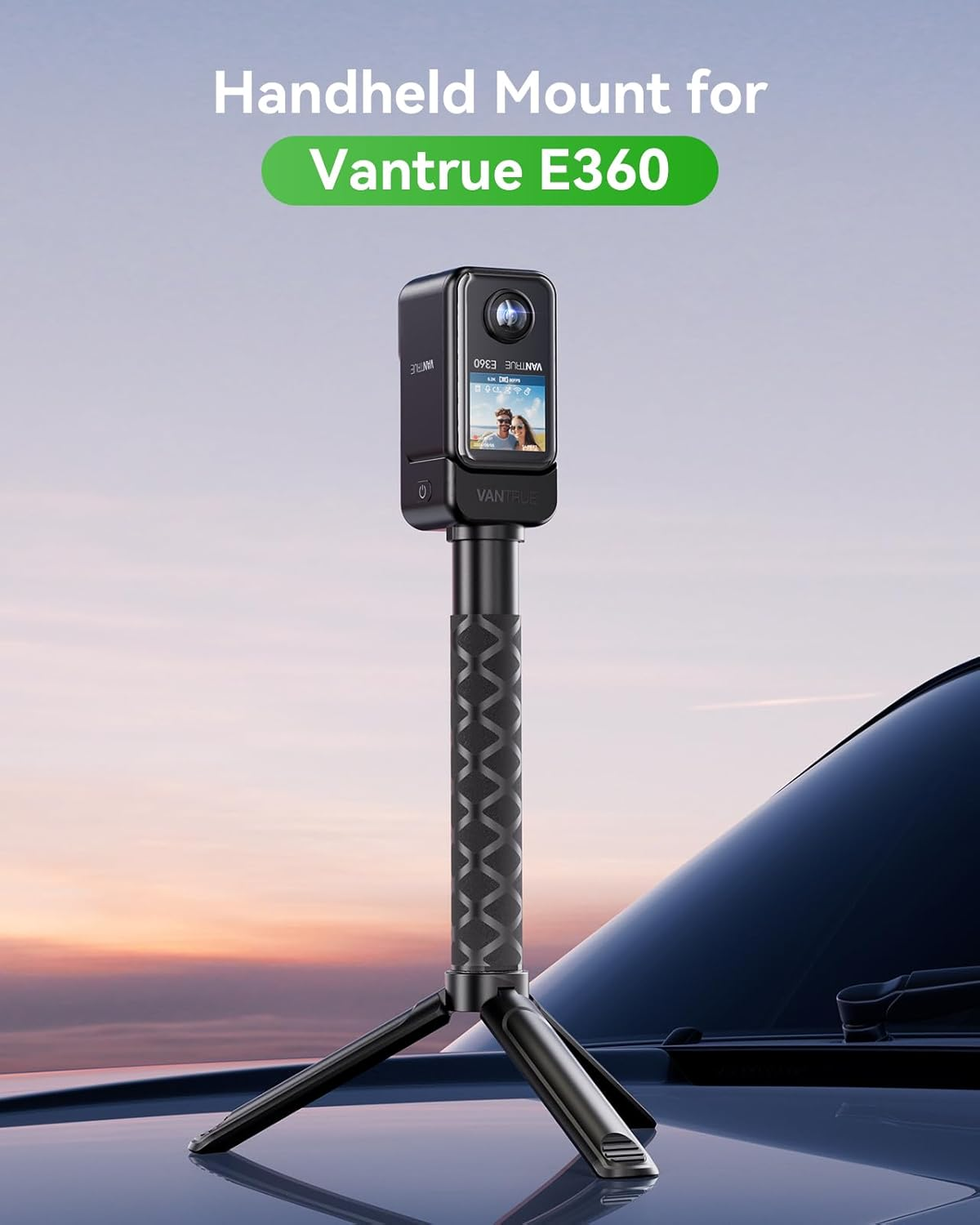 Vantrue Portable Handheld Mount for E360 Panoramic Dash Cam: 4-Hour Battery Life, Ideal for Camping, Meetings, Off-Road Exploring, Hiking, Traveling, and Family Moments image number 2