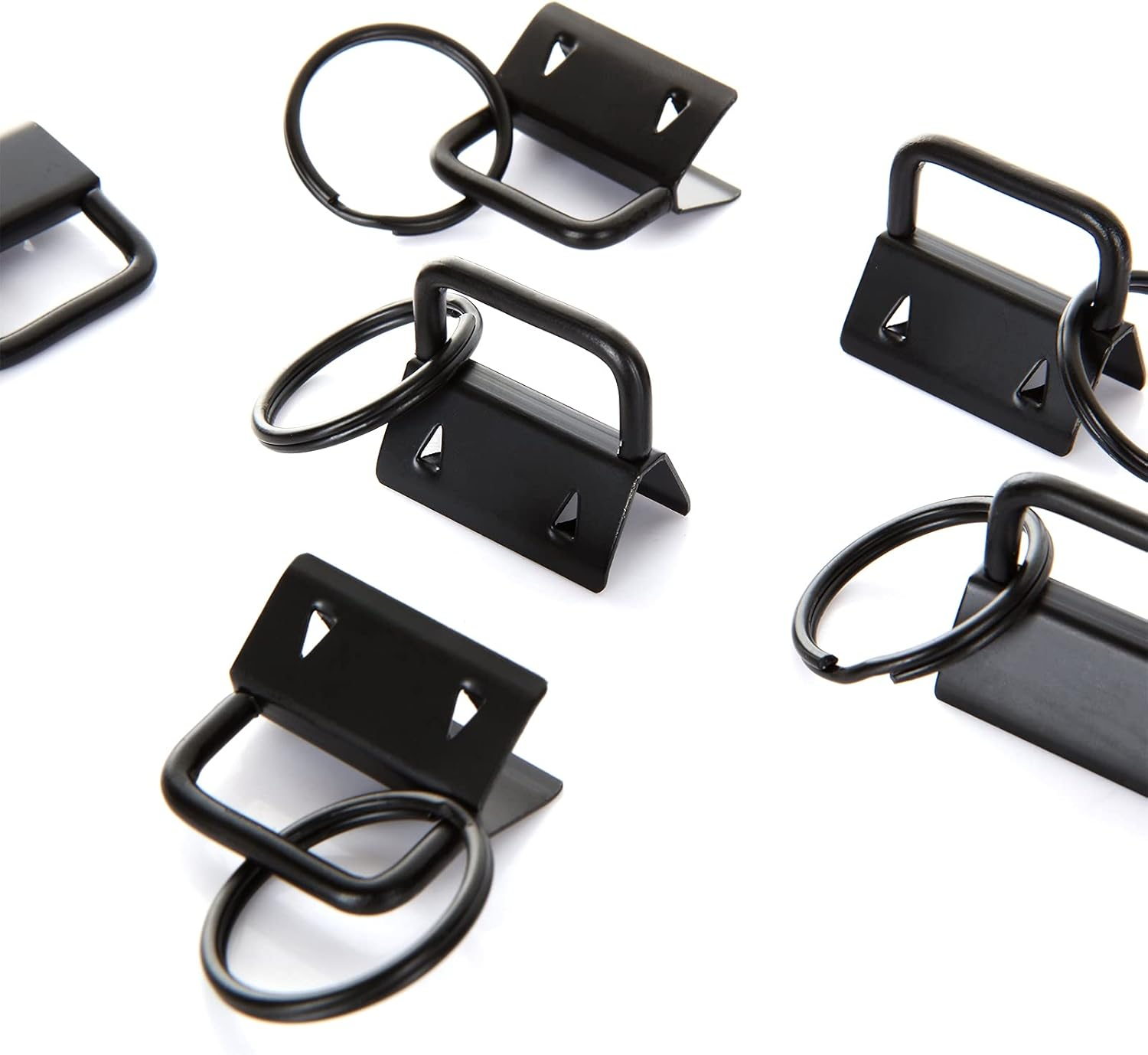 ZIQI 1 Inch Key Fob Hardware with Key Rings, 60Pack Black Wristlet Key Chains Hardware for Keychain Wristlet Strap, Key Lanyard and Key Chain for Making Hardware Supplies image number 2
