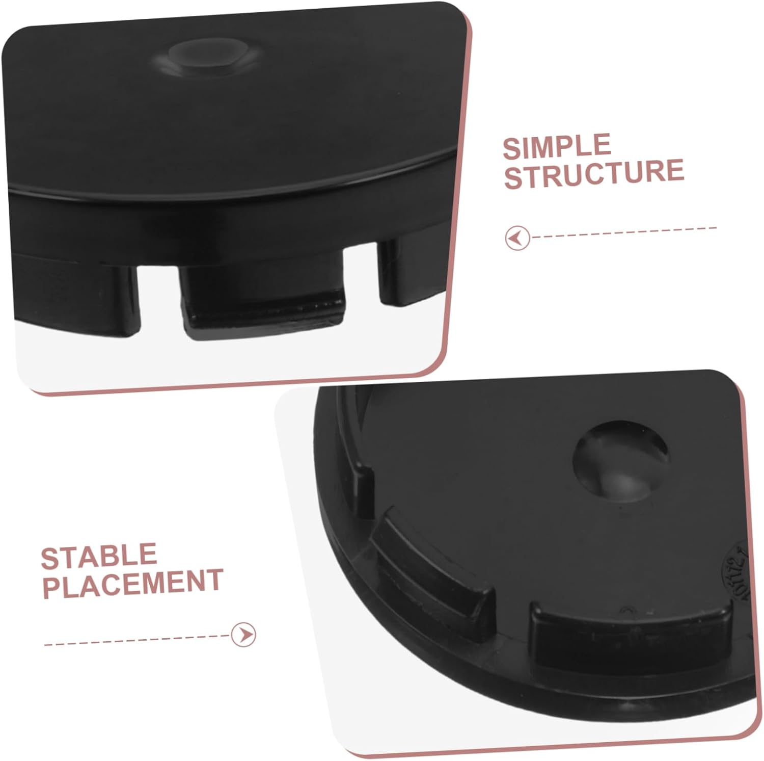 4Pcs Wheel Center Caps Plastic Hub Caps for Rim Modification Black Wheel Center Covers for Car Aesthetic Enhancement image number 5