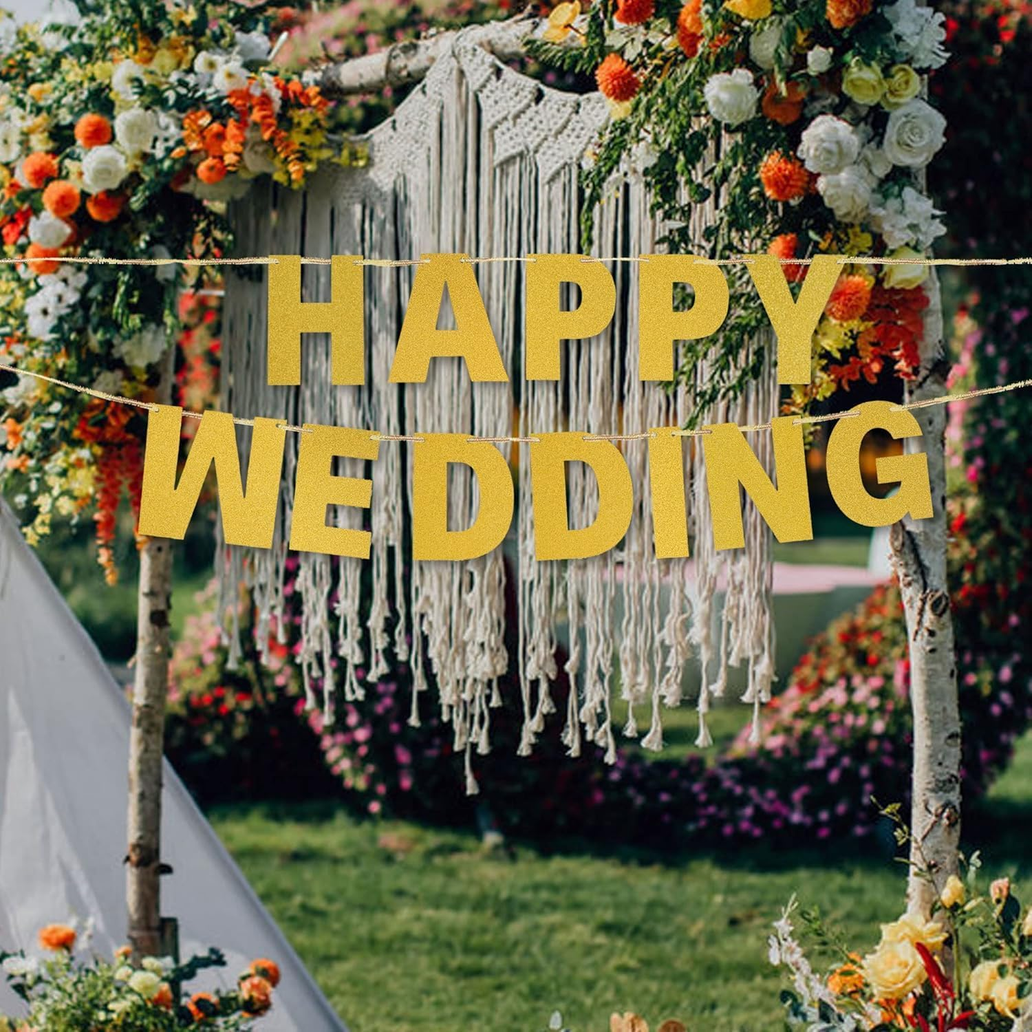 110Pcs DIY Letter Banner Kit, Glitter Letters Banner Customizable Birthday Banners Custom Party Hanging Banner for Graduation Christmas Wedding Party Baby Shower Decoration (Gold) image number 2