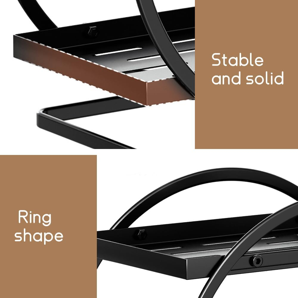 Dressing Table Two-Layer Perfume Storage Box, Metal Countertop Cosmetic Storage Box, Beautiful and Practical Ring Shape, Suitable for Bedroom, Bathroom, Kitchen, Dining Room and Living Room image number 5