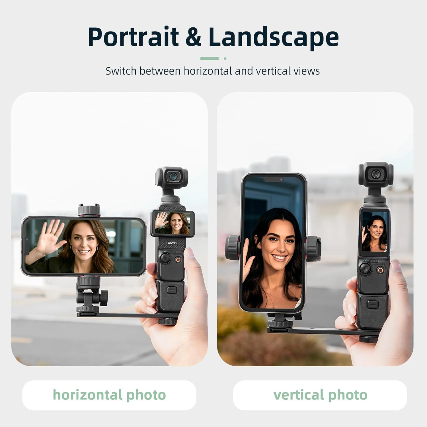 BRDRC Pocket 3 Phone Holder Mount, Metal Expansion Adapter Phone Clip with 1/4&rdquo; Screw and Cold Shoe for DJI Osmo Pocket 3 Creator Combo Accessories - Can Be Used with Tripod Selfie Stick image number 3