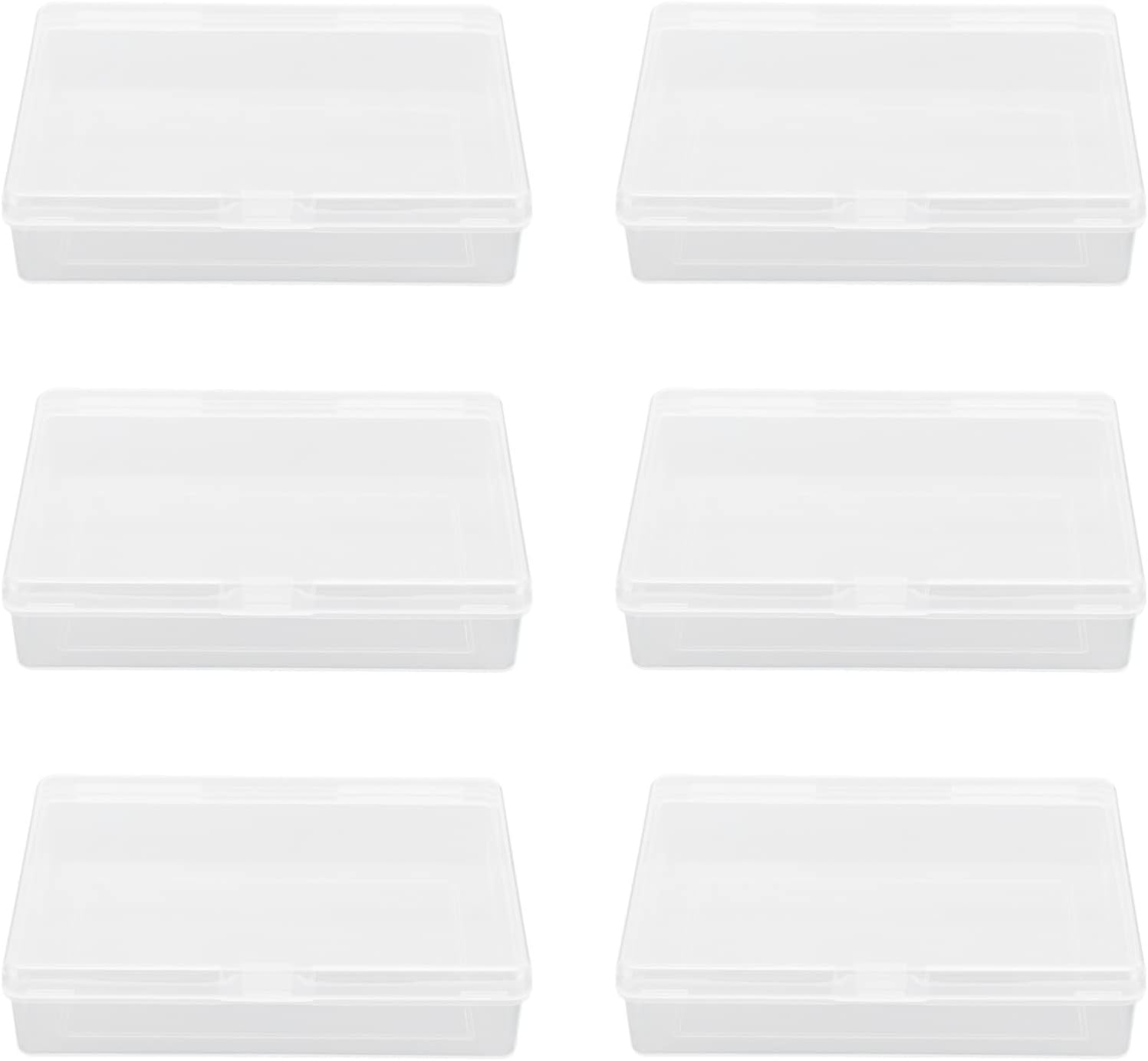 TOYANDONA 6 Pcs Transparent Plastic Card Storage Boxes with Secure Lock Latch Portable Organizer for Playing Cards Beads Coins and Jewelry image number 2