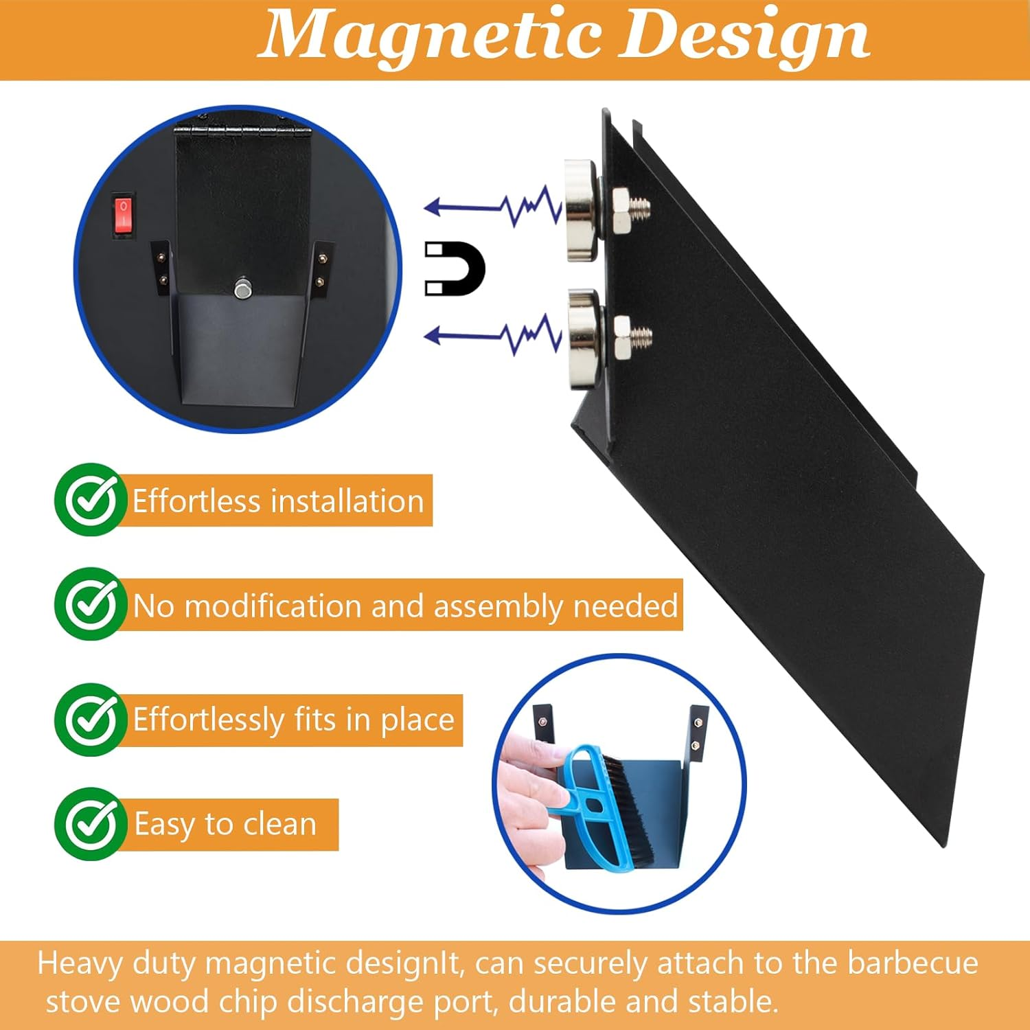 Pellet Helper Chute for Traeger Pellets Grill, Magnetic Pellet Helper Chute for Pellet Smoker, Accessories for Traeger Smoker Grill Ironwood 885, Pro Series 34, Pro Series 22, Pro D2 575, Pro 780 image number 2