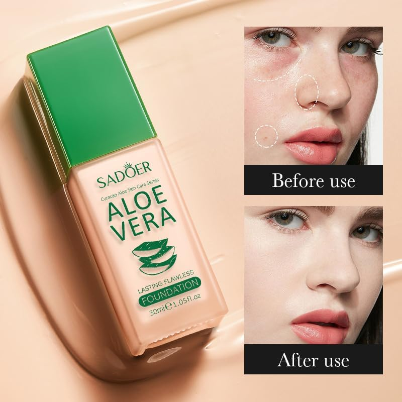 Aloe Liquid Foundationaloe Liquid Foundation, Natural Concealer, Long-Lasting Makeup, Refreshing and Oil Control, Liquid Foundation. image number 1