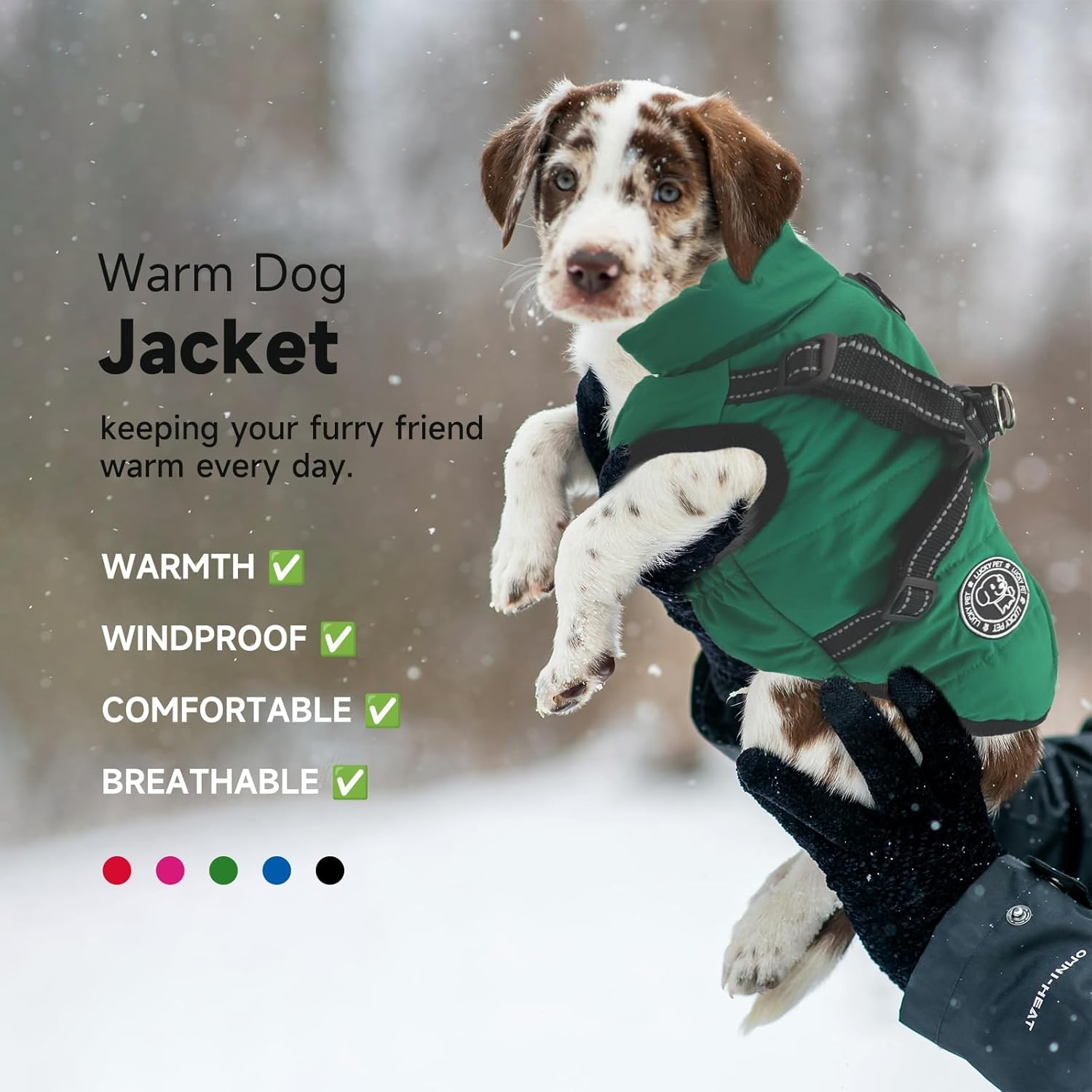 Dog Coat for Small Dogs, Waterproof, Dog Jacket, Winter Jackets and Winter Coats for Dogs, Dog Coat with Harness, Raincoat Dog Waterproof image number 4