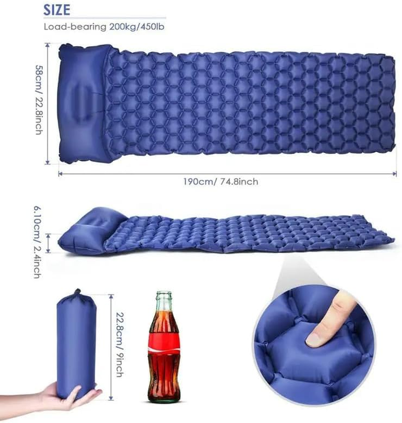Camping Mattress Sleeping Mat Air Bed Pad Single with Foot Pump image number 4