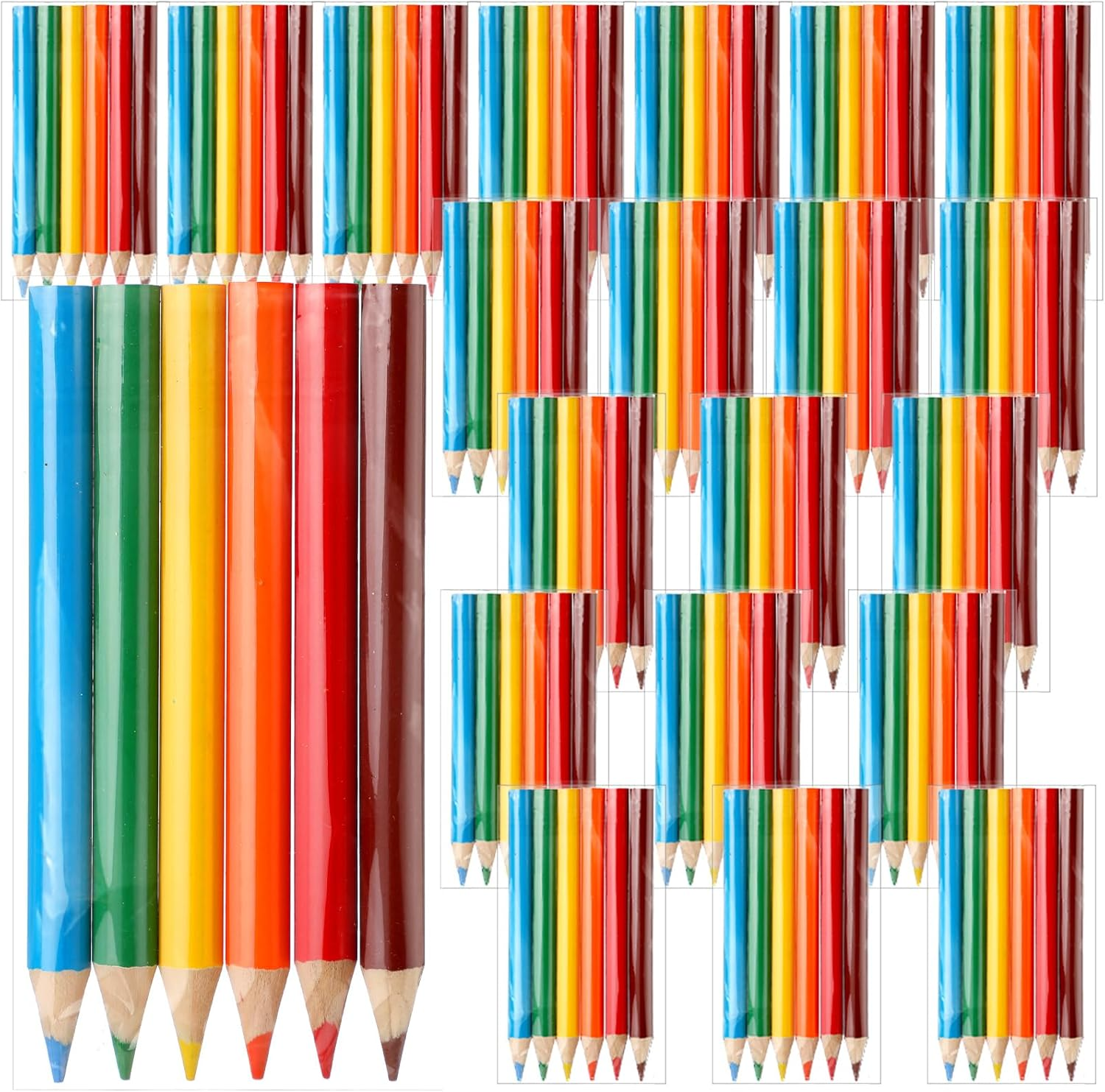 Cholemy 20 Sets Mini Colored Pencils 3.5 Inch Portable Short Color Pencil Bulk Coloring Pencils Pre Sharpened Drawing Colored Pencil for Kids Children Painting Classroom, 6 Assorted Colors image number 4