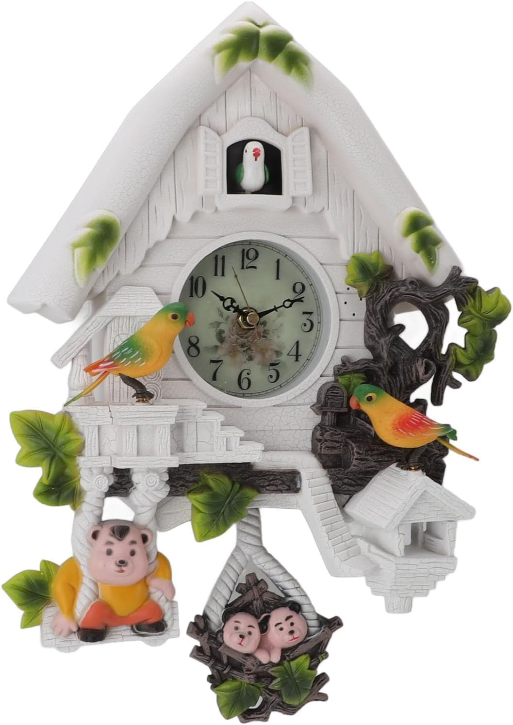 Omabeta 1PCS Vintage Cuckoo Clock with Whole Time Chiming, Classic Tree House Wall Clock for Kids Bedroom Living Room, 27X9X40Cm/10.6X3.5X15.7In,Powered by 5X1.5V AA Battery (Shipped without Battery) image number 5