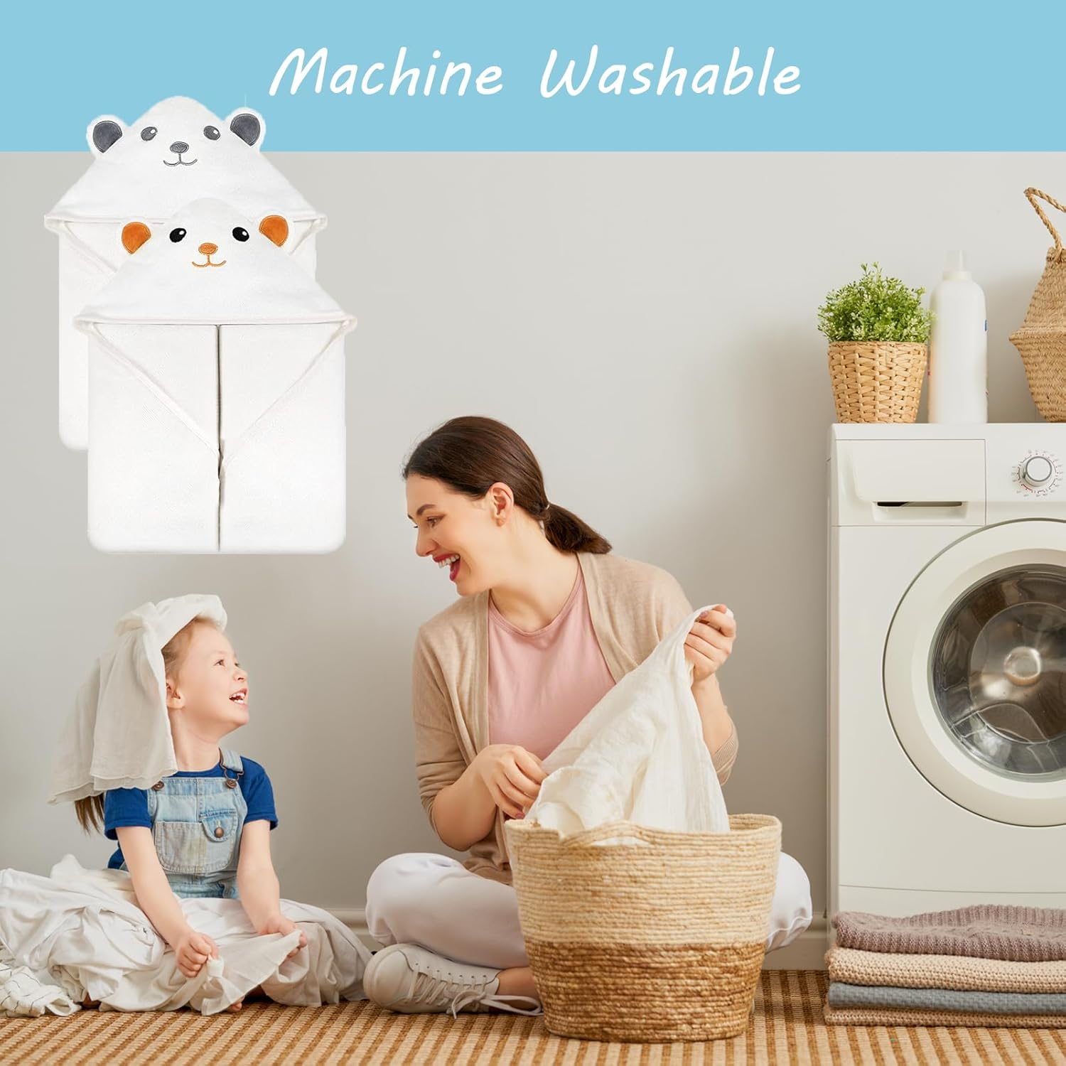 ROXANEPIG 2 Pack Hooded Baby Towel - Premium Soft Bath Towel for Babie, Newborn, Infant - Ultra Absorbent, Natural Baby Stuff Towel for Boy and Girl image number 1