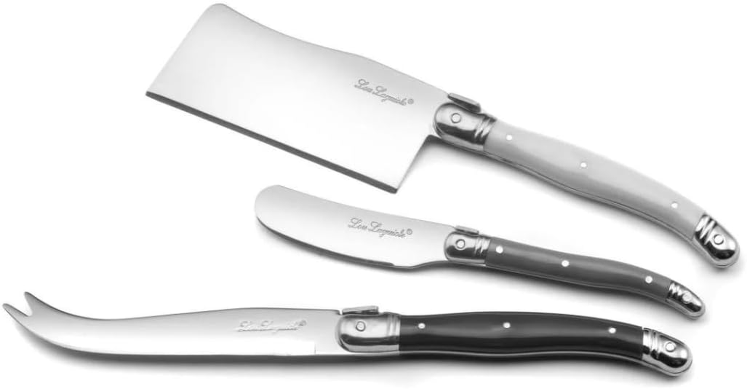 Laguiole Cheese Knife/Set of 3 / Stainless Steel/Silver Coloured Knives/Polypropylene Handles/Dishwasher Safe image number 4