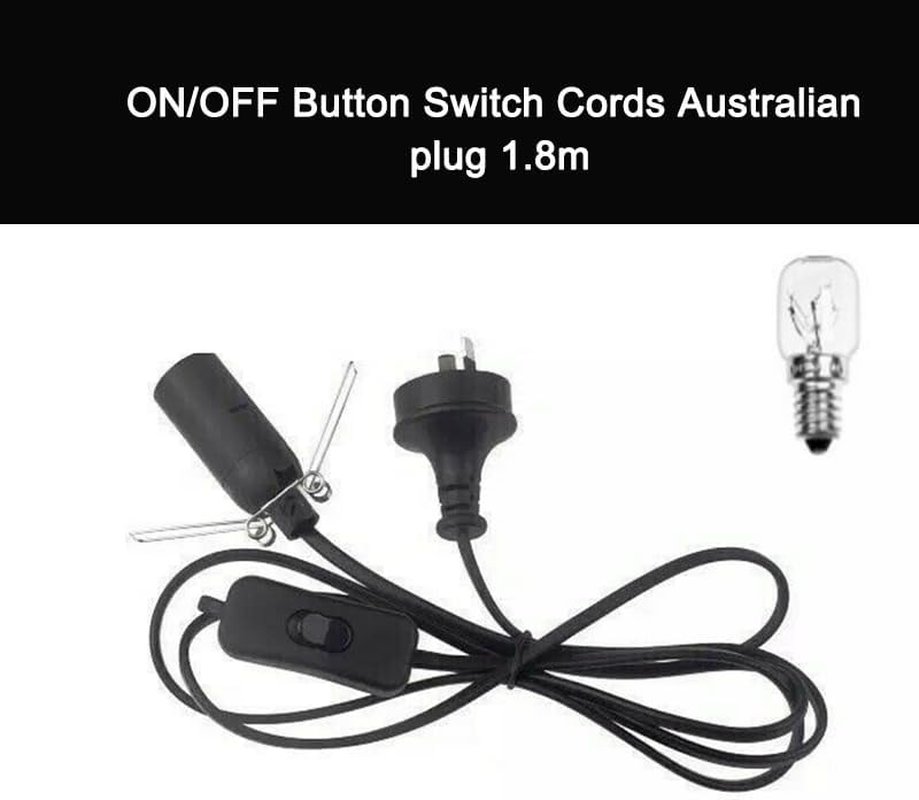 Leona Co Himalayan Salt Lamp Cord, Original Replacement Cord with Dimmer Switch or On/Off Button, 1 Free E14 Halogen Salt Lamp Bulbs for Salt Rock Lamp (On/Off Button) image number 3