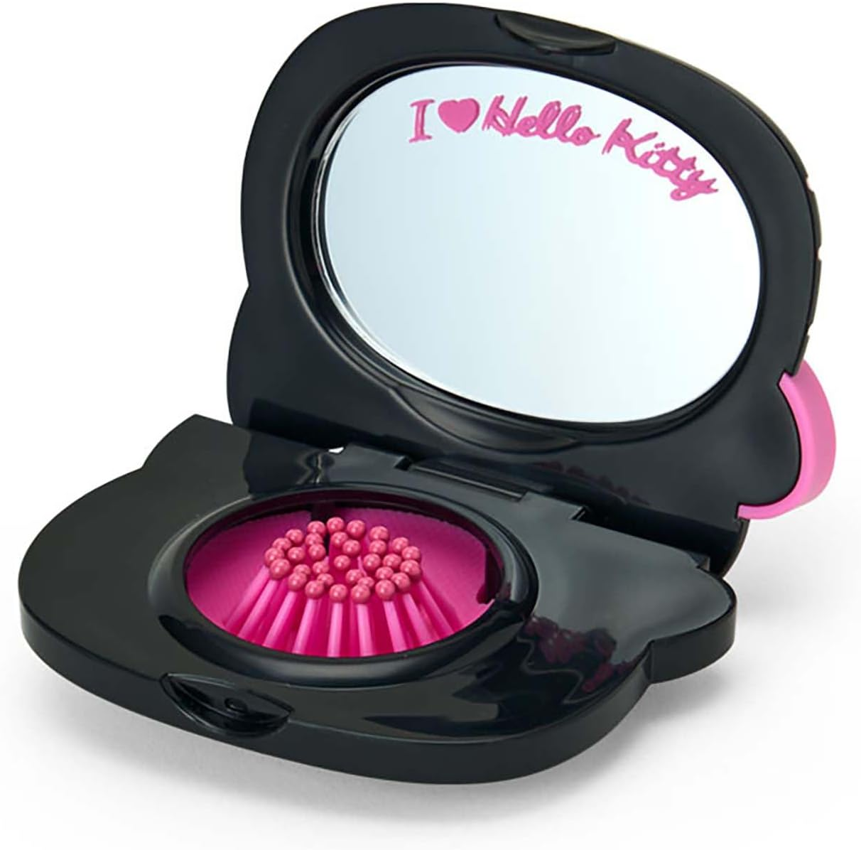 Sanrio 365173 Compact Hair Brush with Mirror (I Love Hello Kitty) Hello Kitty Black