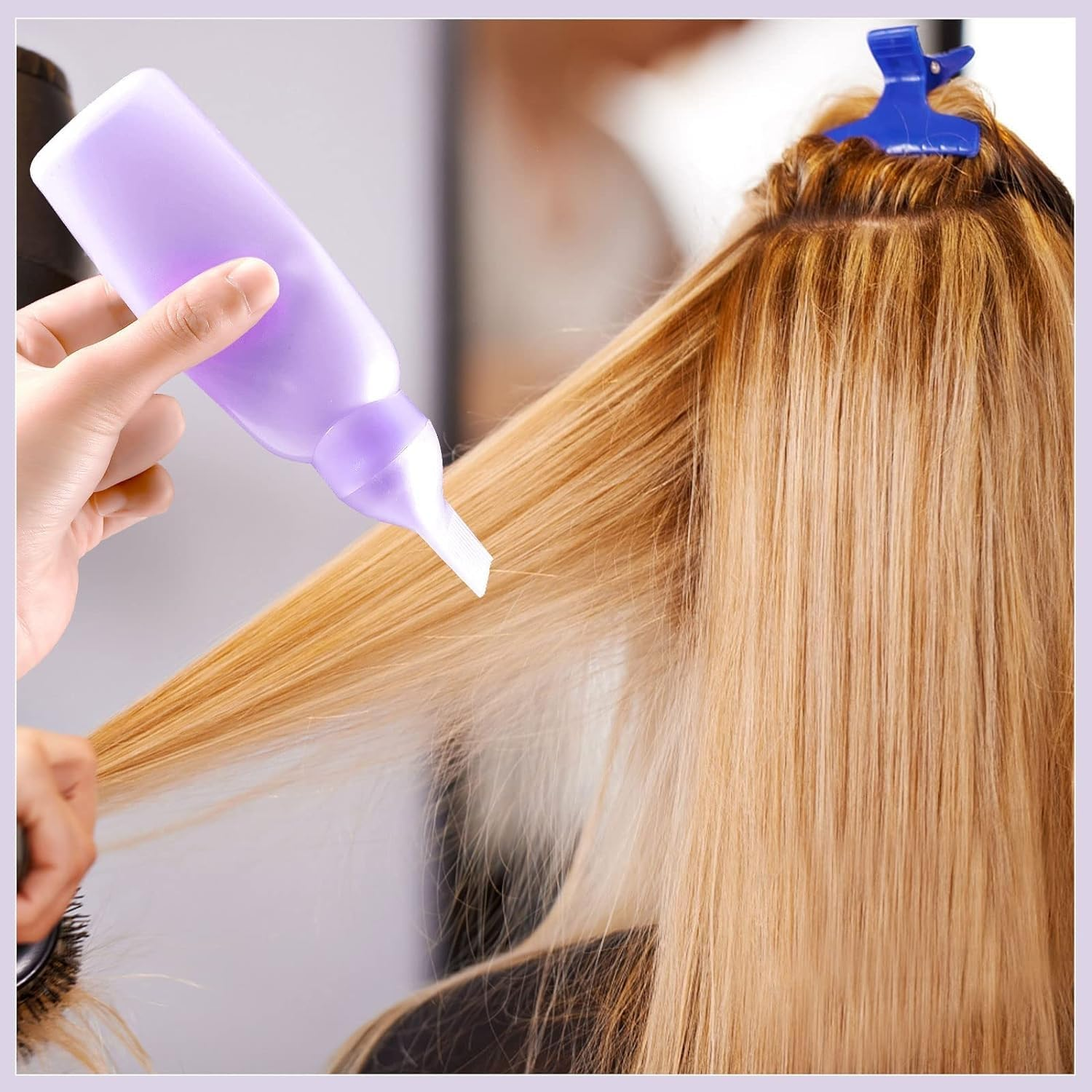 3Pcs Root Comb Applicator Bottle - Hair Color Scale Dye Bottle with Brush for Dying image number 6