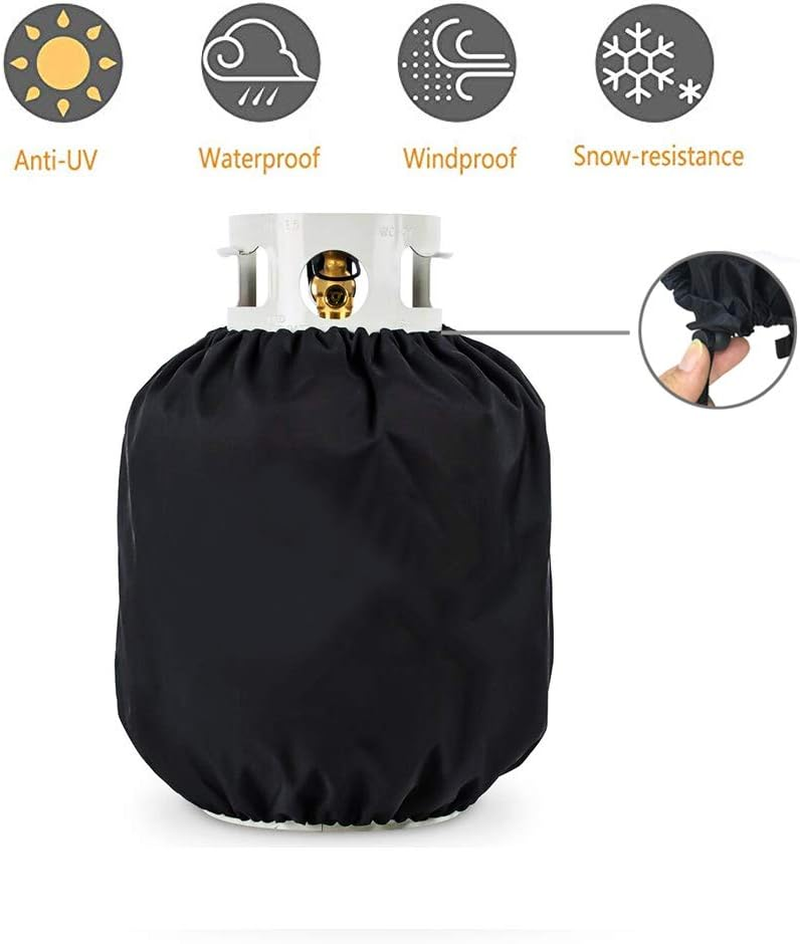 Linkool 20 Lb. Propane Tank Cover,Black,14" Dia X16.5,Hides Often Ugly/Rusty/Dirty Tank Cylinder,All Weather Protection image number 6
