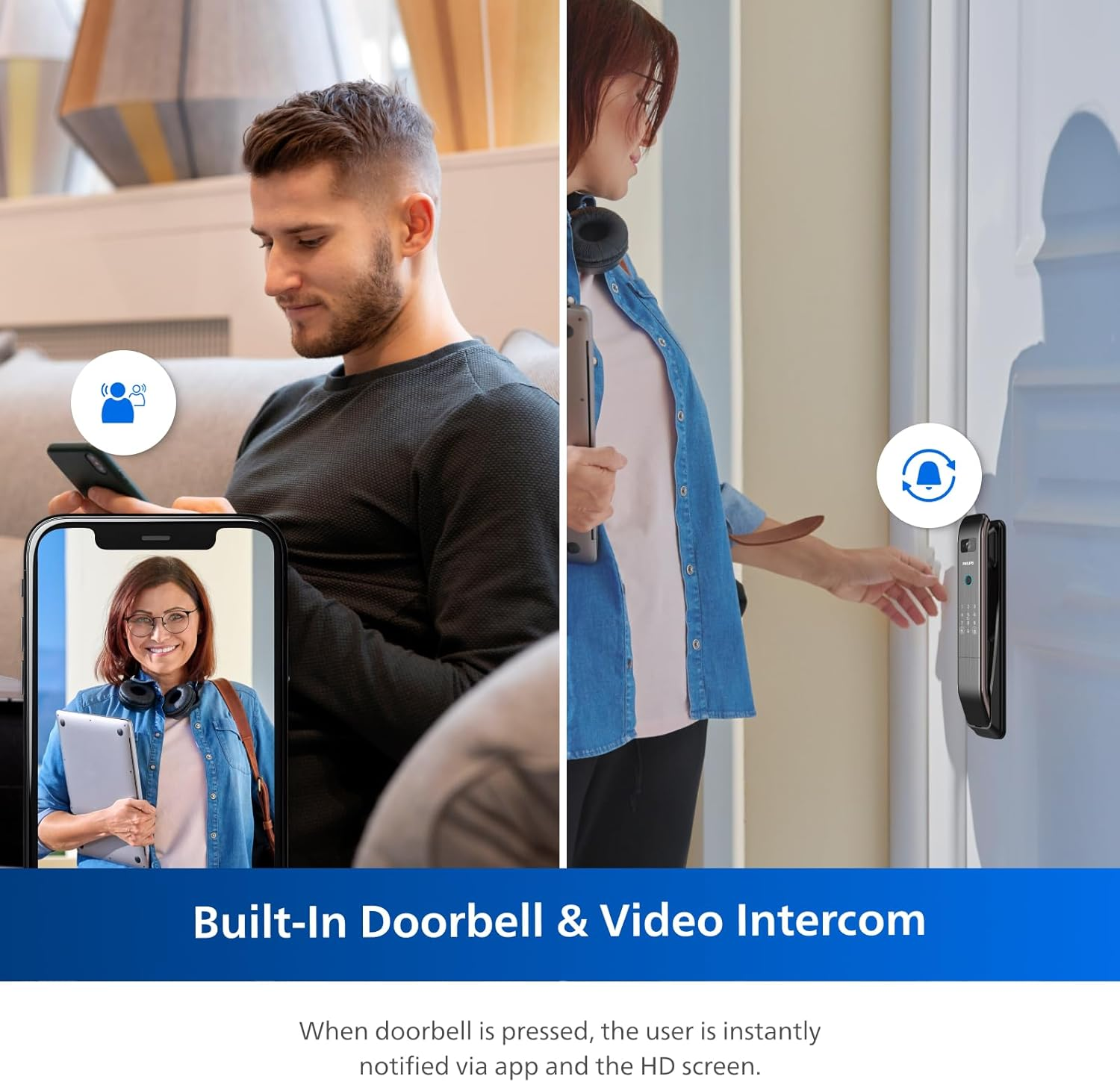 Philips Easykey Smart Photo Capture & Doorbell Smart Door Lock Australia - Smart Lock, Smart Door Lock Australia, Fingerprint Lock, Smart Home, Home Improvement, Keyless Door Lock, Safety Lock -Copper image number 4