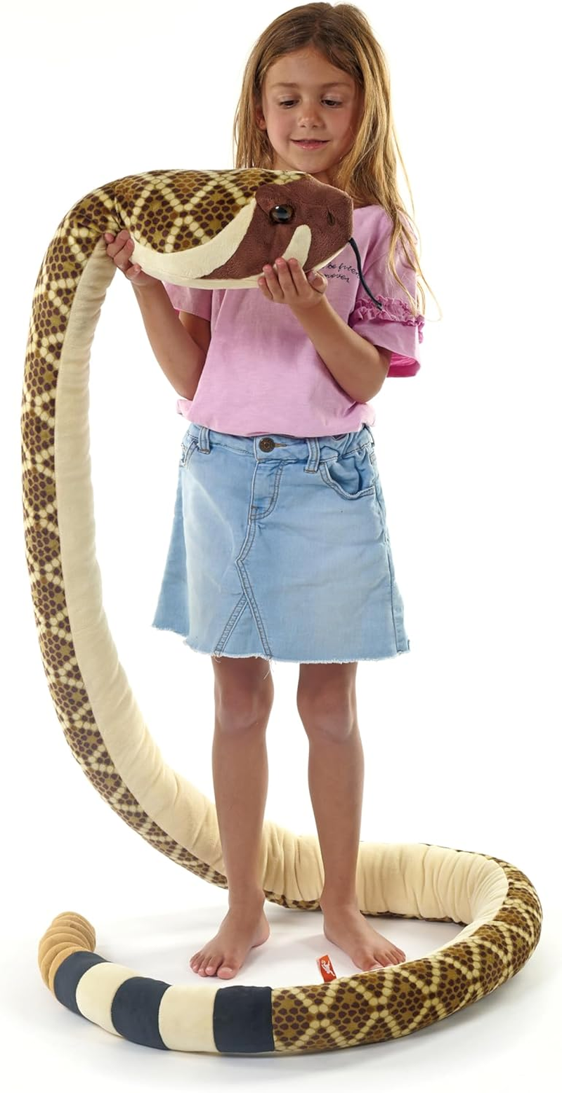 Wild Republic Snakes, Super Jumbo Western Diamondback Snake Plush, Giant Stuffed Animal, Plush Toy, Gifts for Kids, 113 Inches