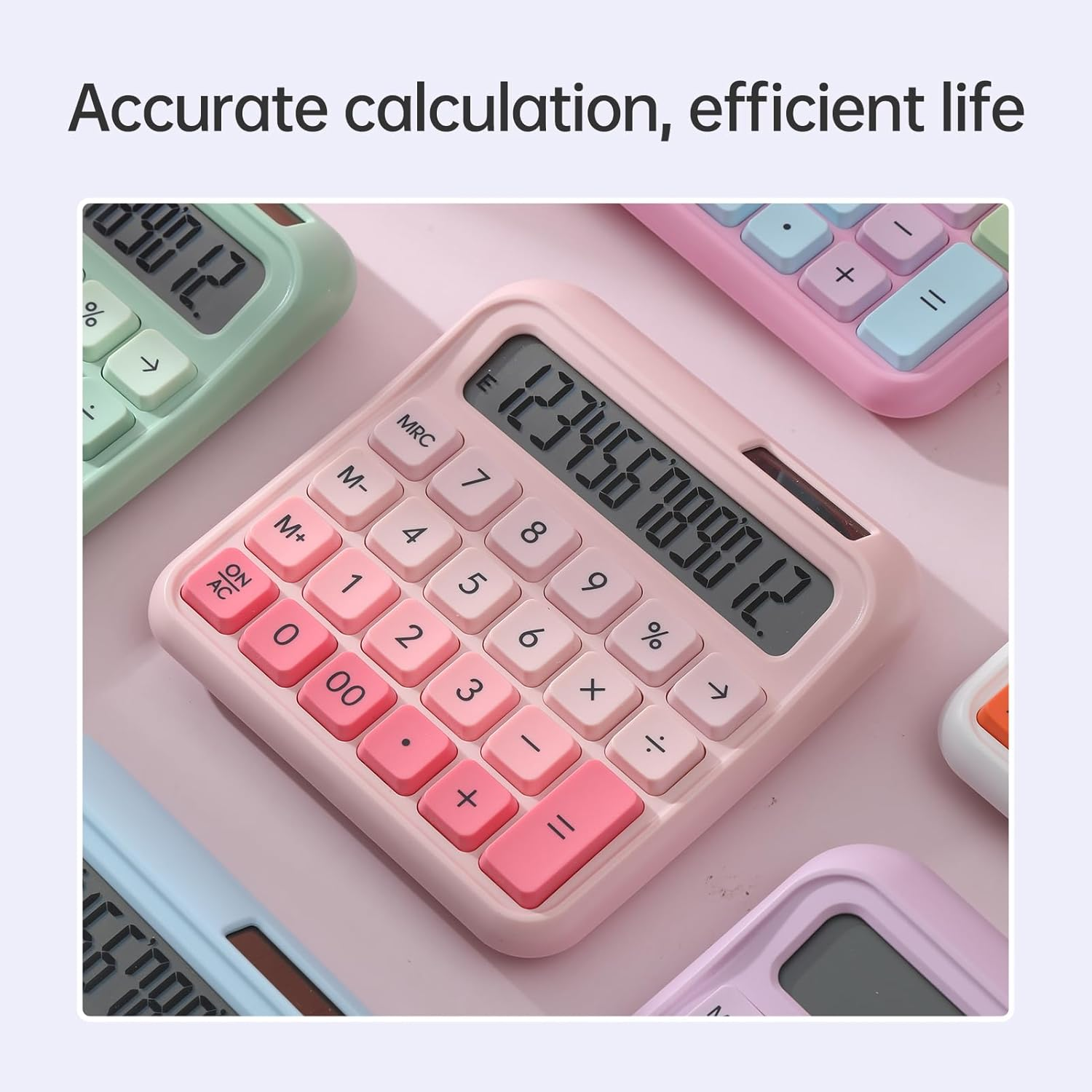 Desktop Calculator 12 Digit Large Display Big Button Solar and Battery Operated Suitable for Office School Home Students Accountant image number 5