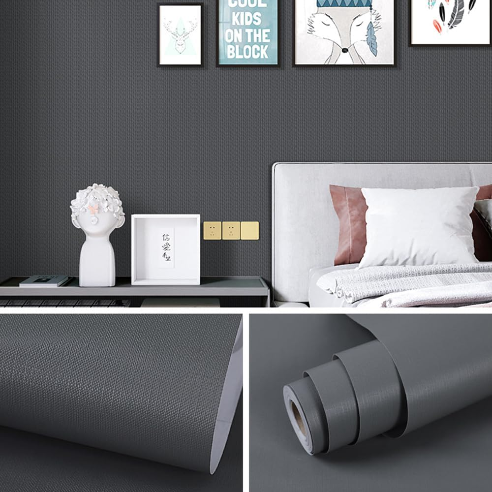 Self Adhesive Wallpaper Waterproof Linen Real Texture 10M Bedroom Laundry Dining White