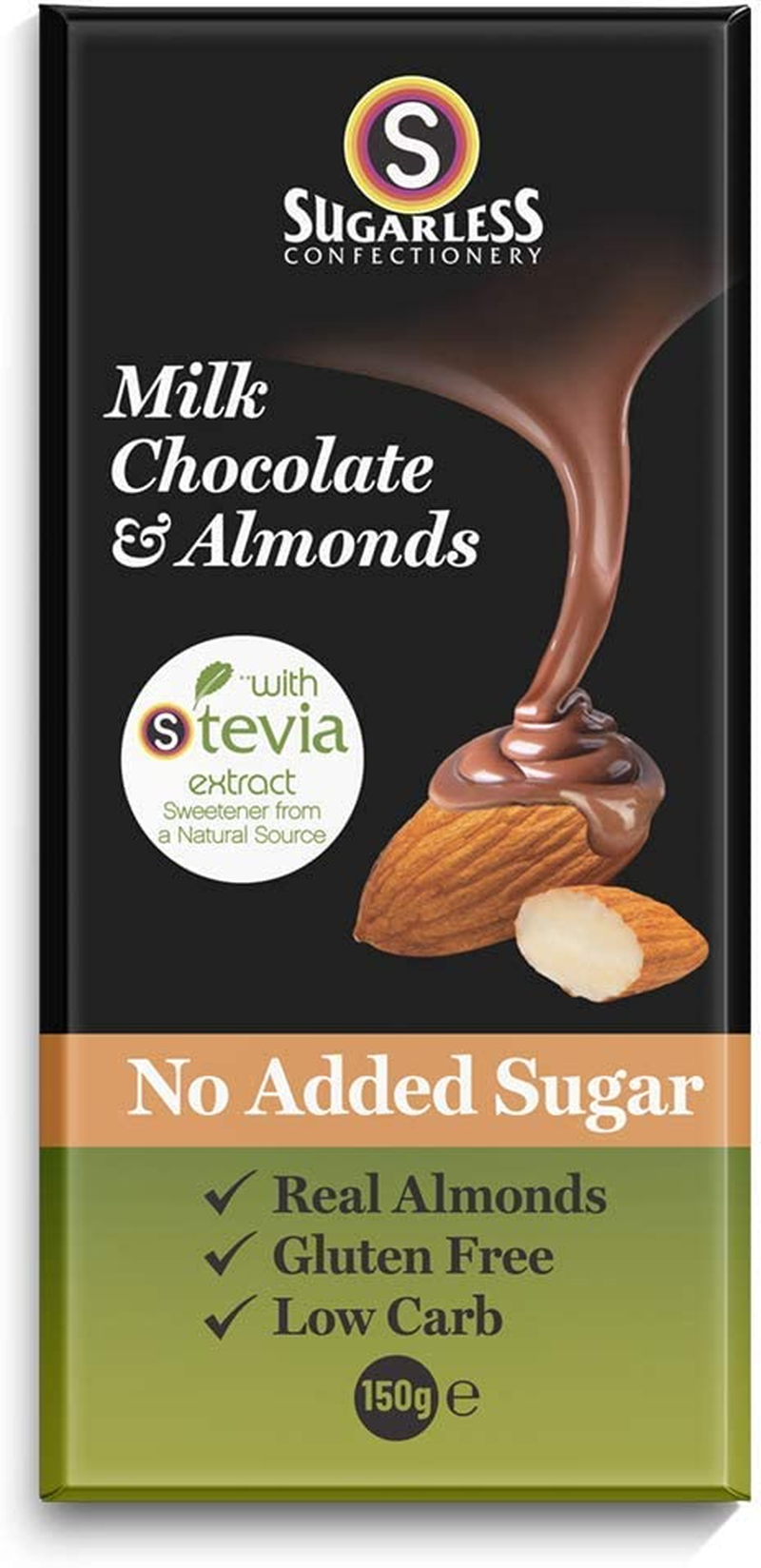 Sugarless Confetionery Dark Chocolate & Almond with Stevia 150G image number 5